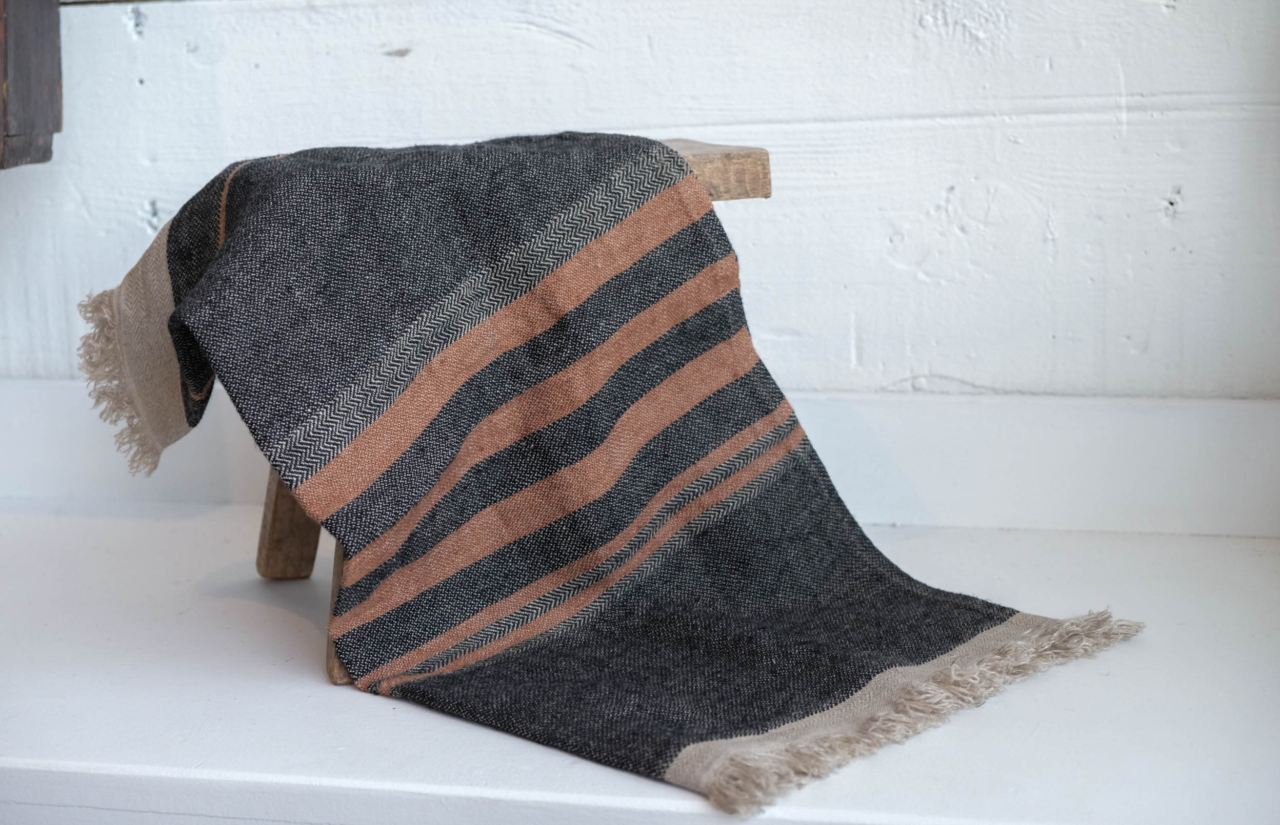 Libeco Linen Hand Towel | Black Stripe