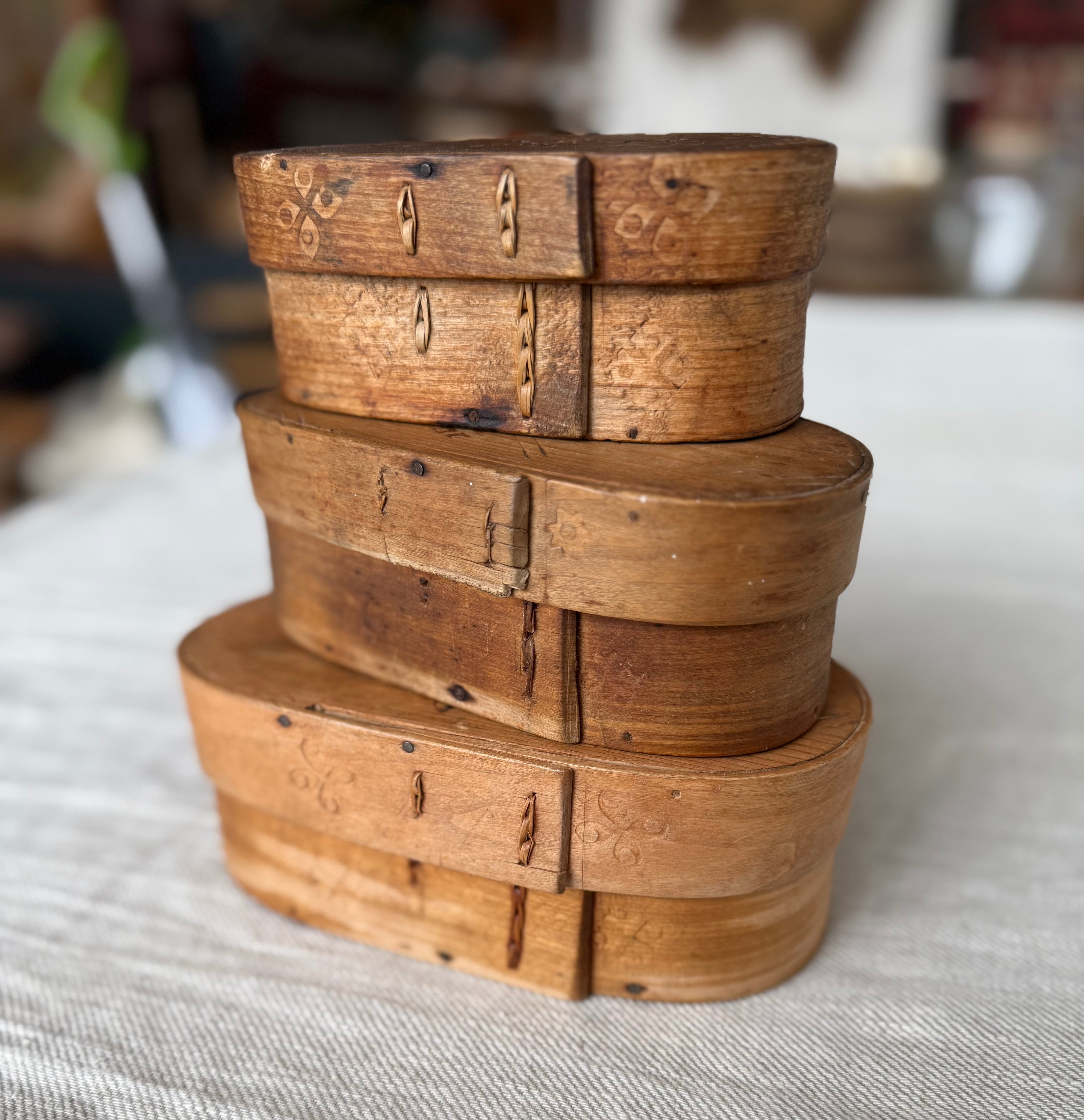 Set of Three Tine Norwegian Boxes