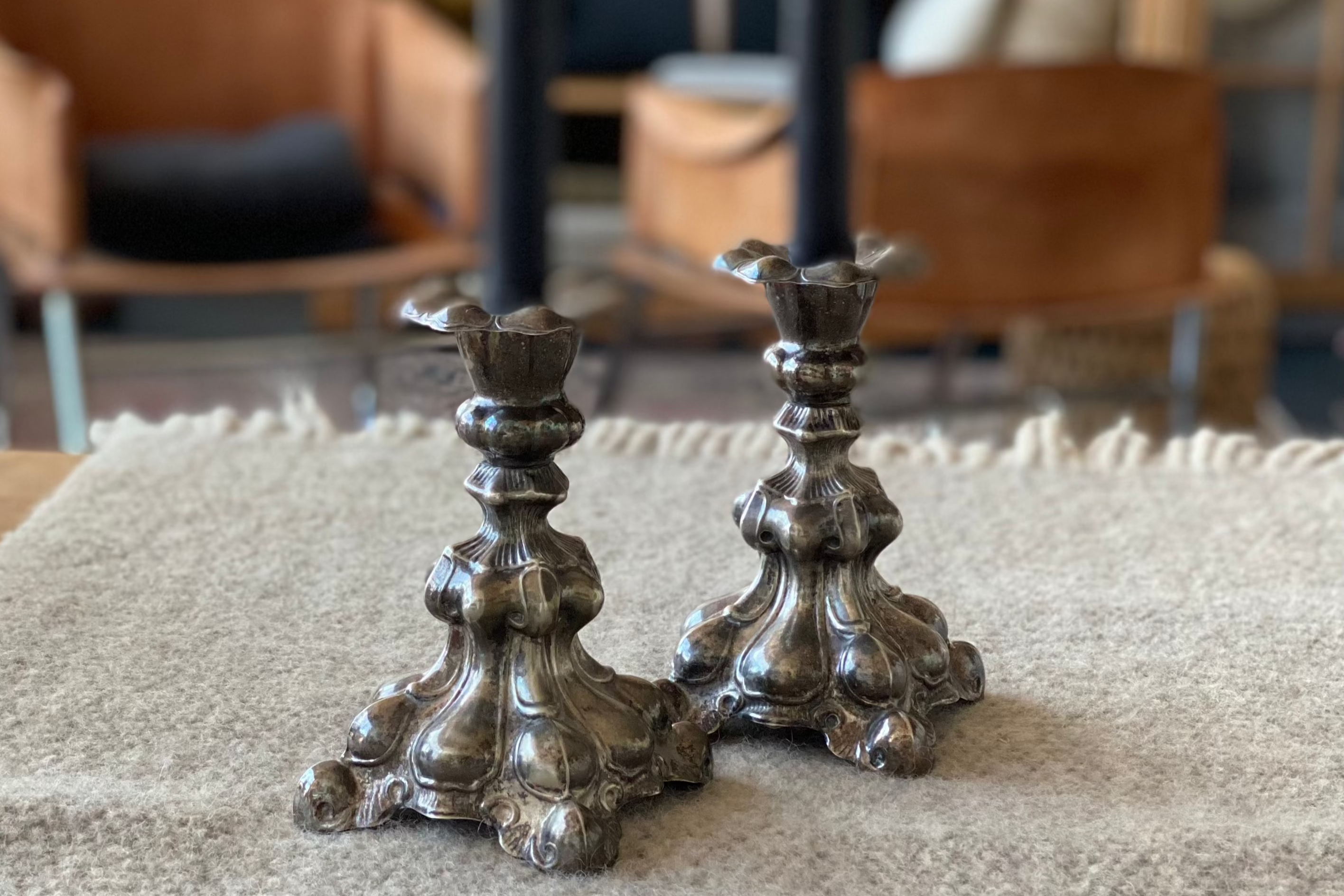 Ornate Candlestick Pair