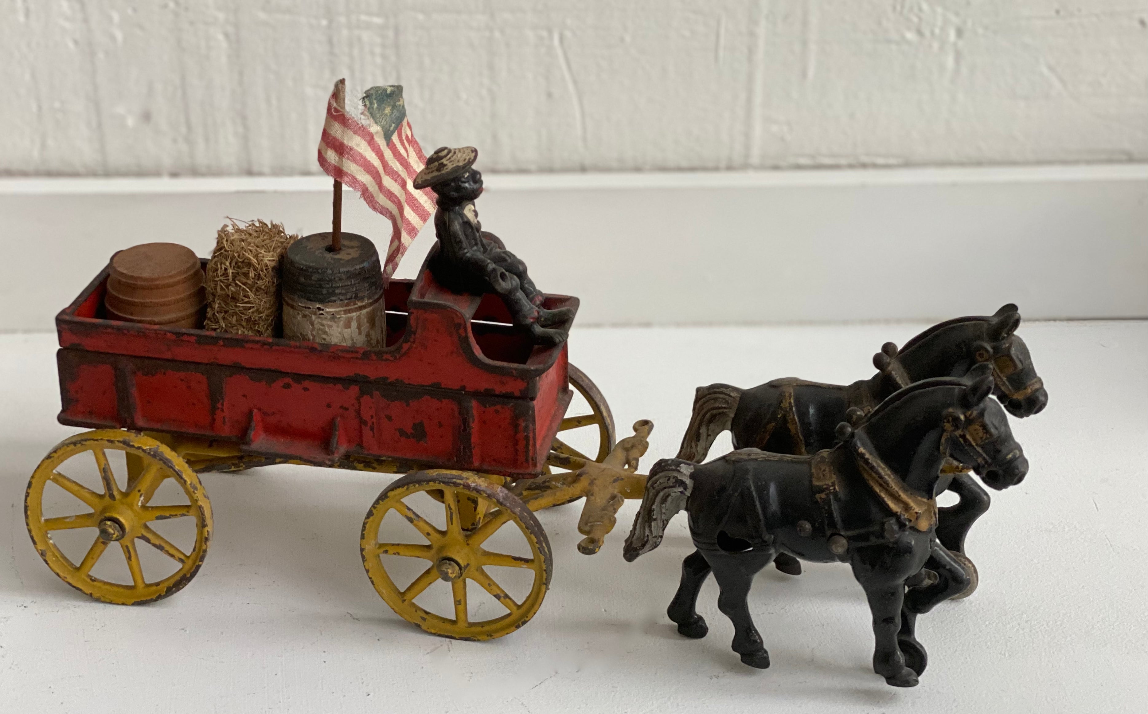 Man Driving Cart With American Flag l #7