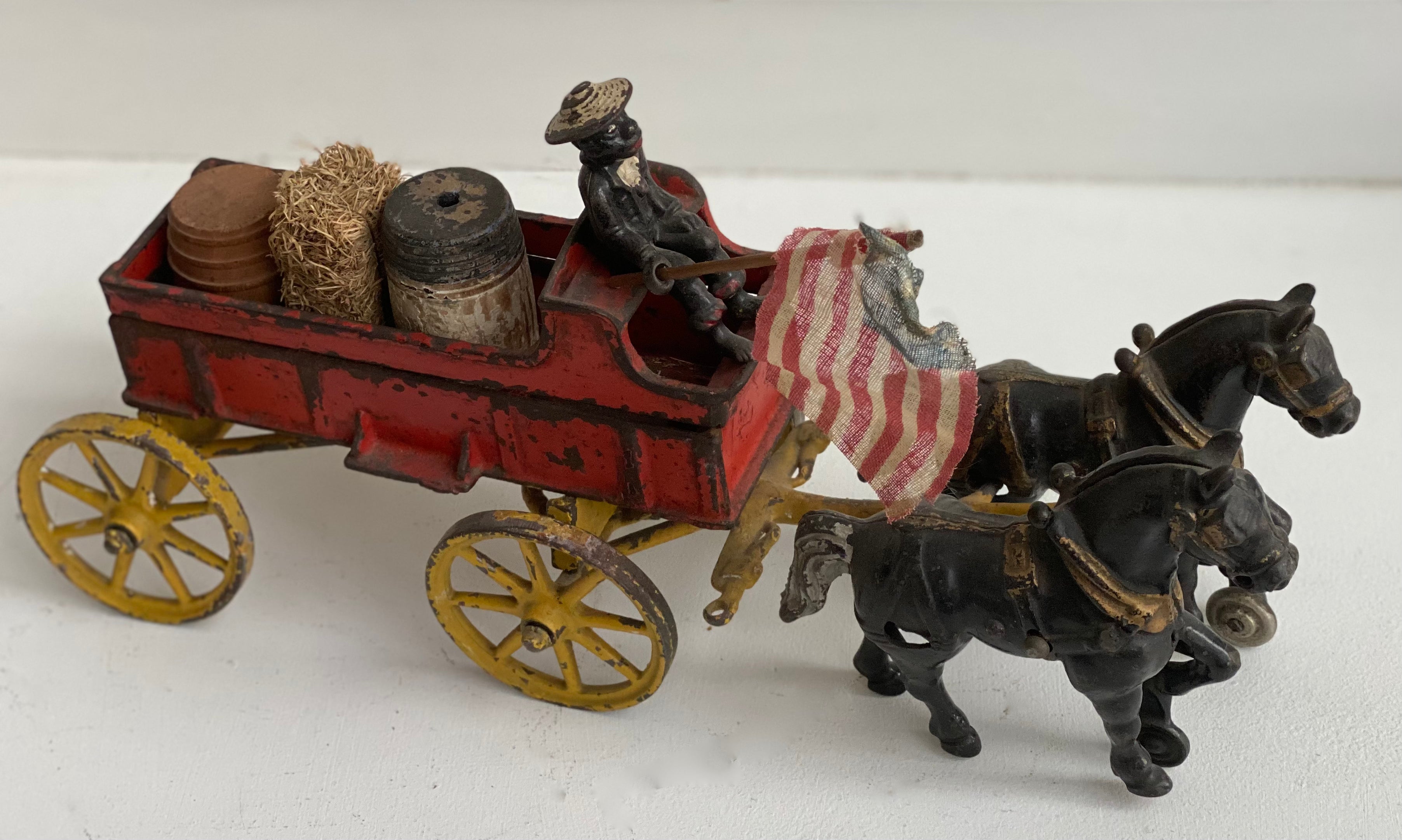 Man Driving Cart With American Flag l #7