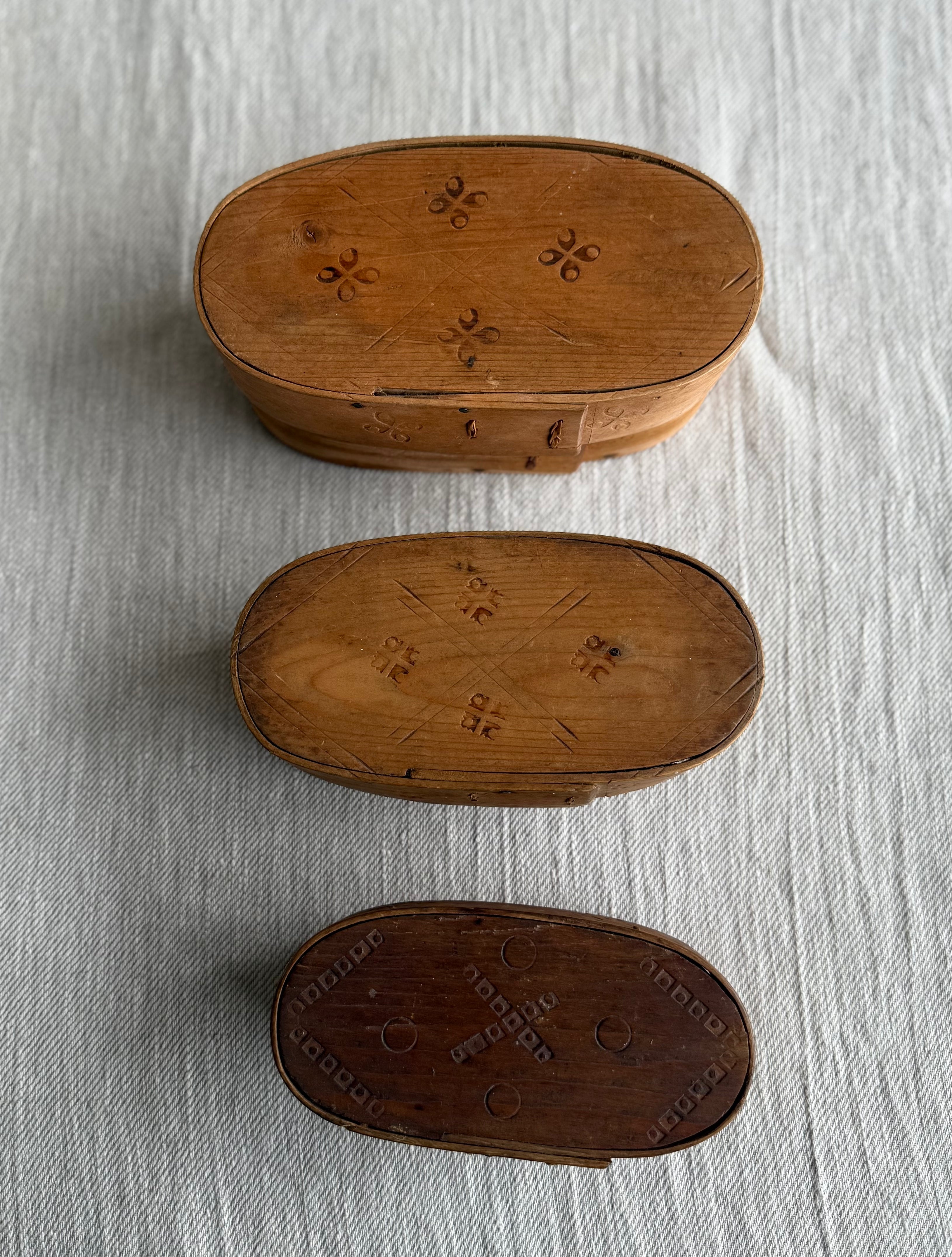Set of Three Tine Norwegian Boxes