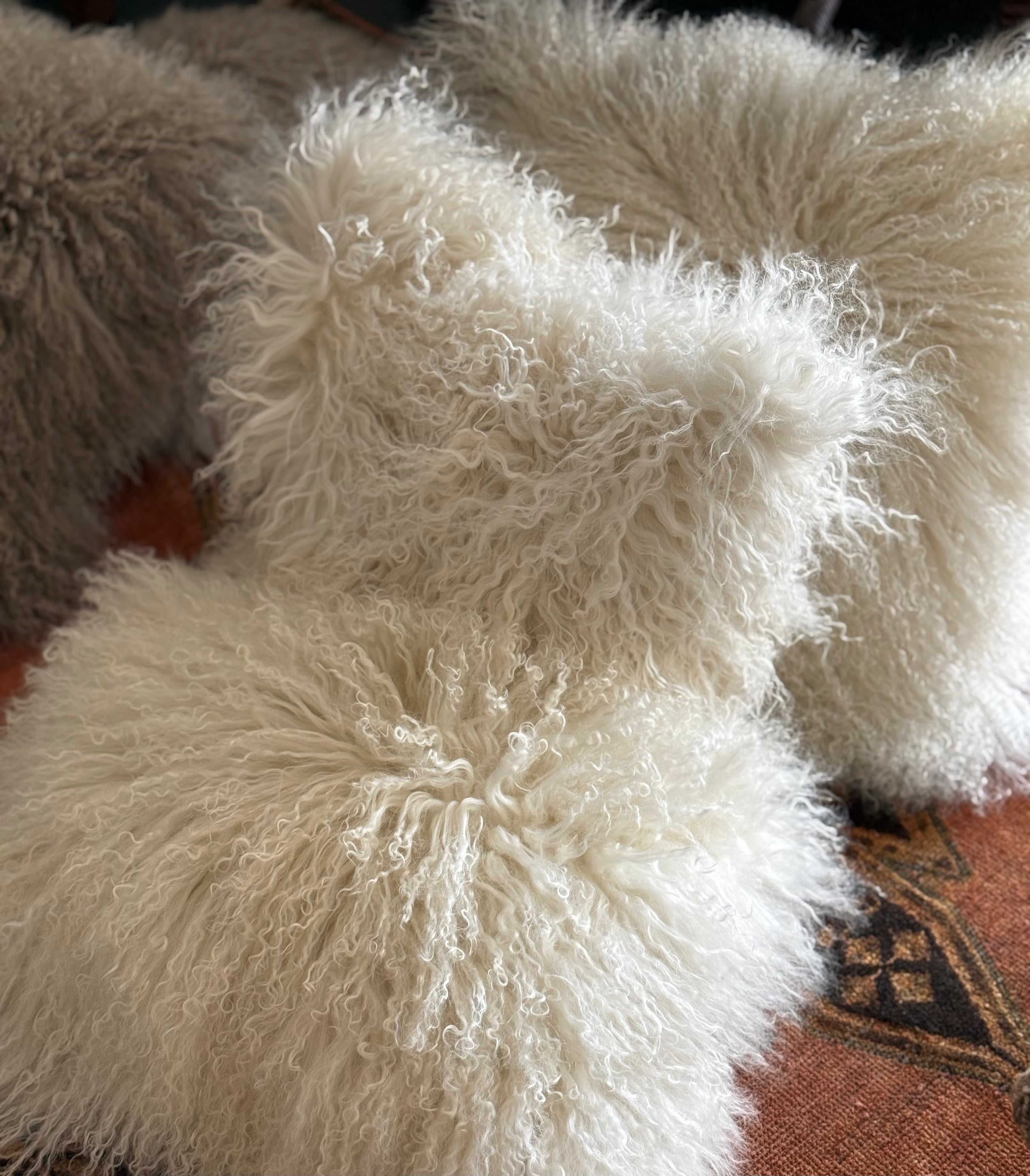 Tibetan Sheepskin Square Pillow