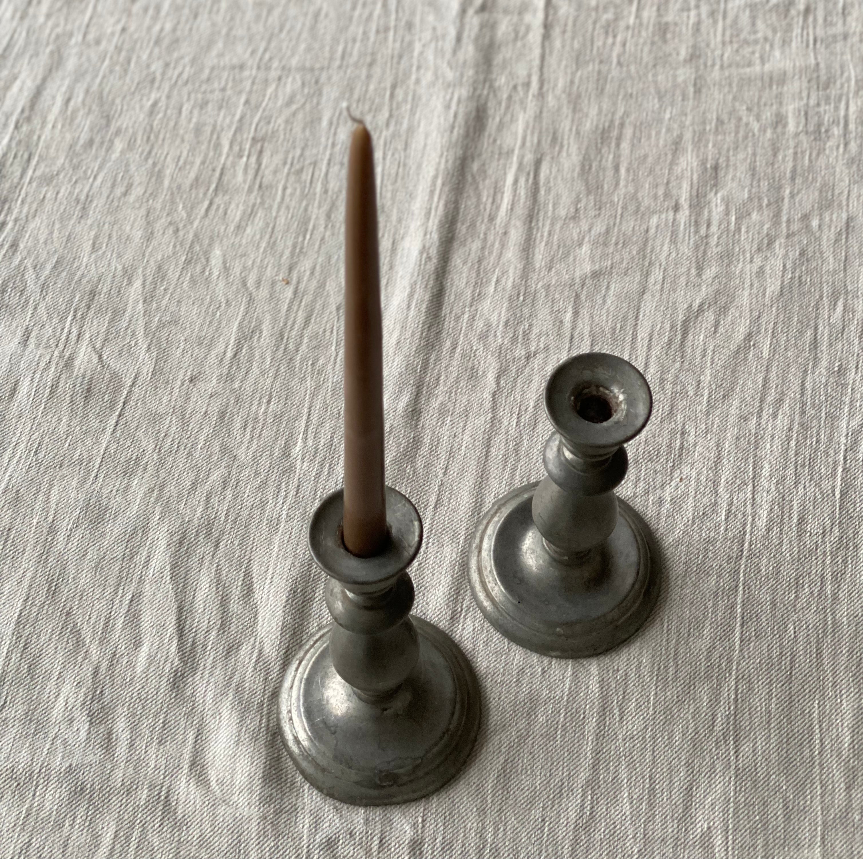 Nantucket Pewter Candle Holders - Pair