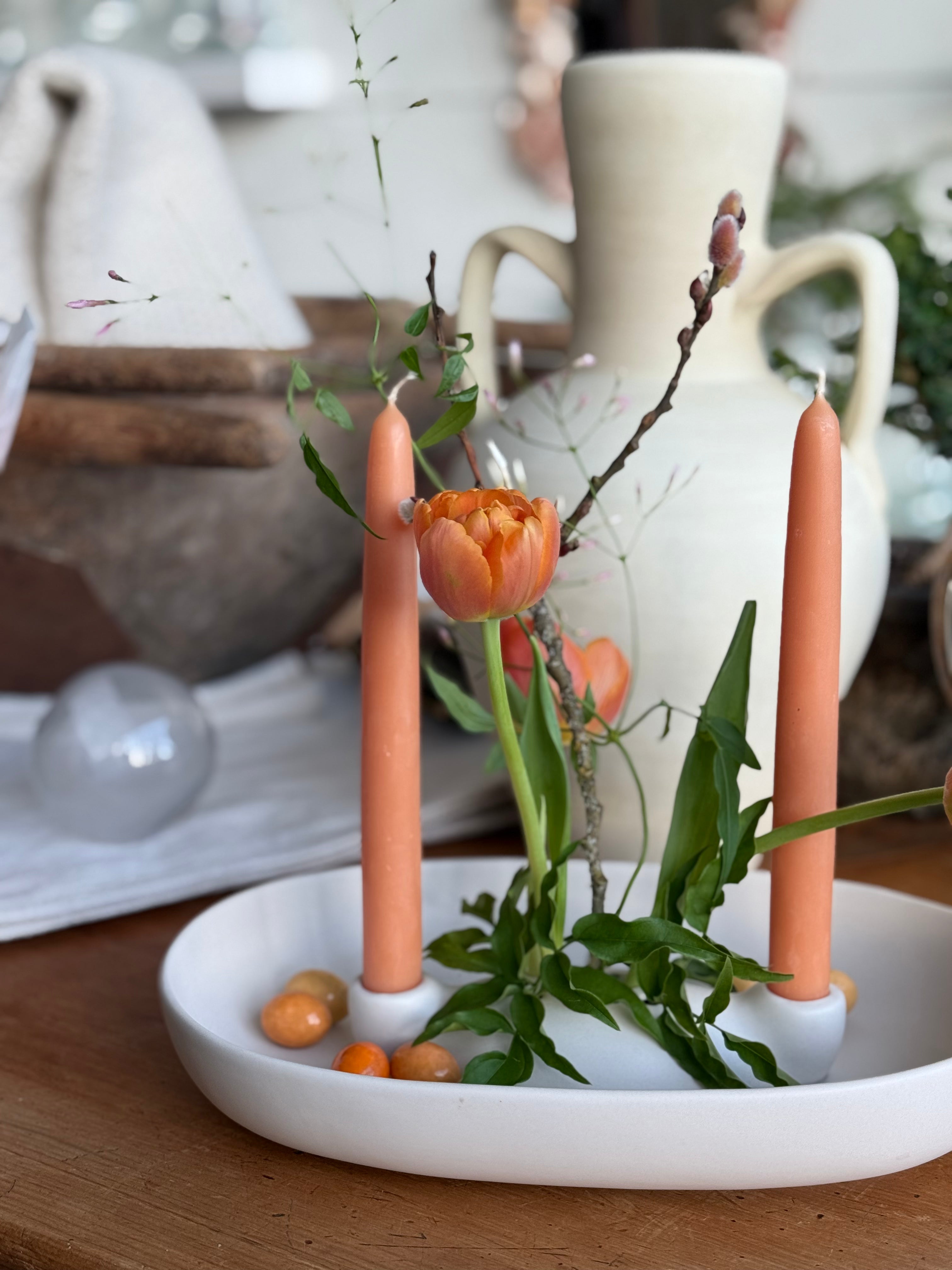Ceramic Frog Bowl and Taper Holder
