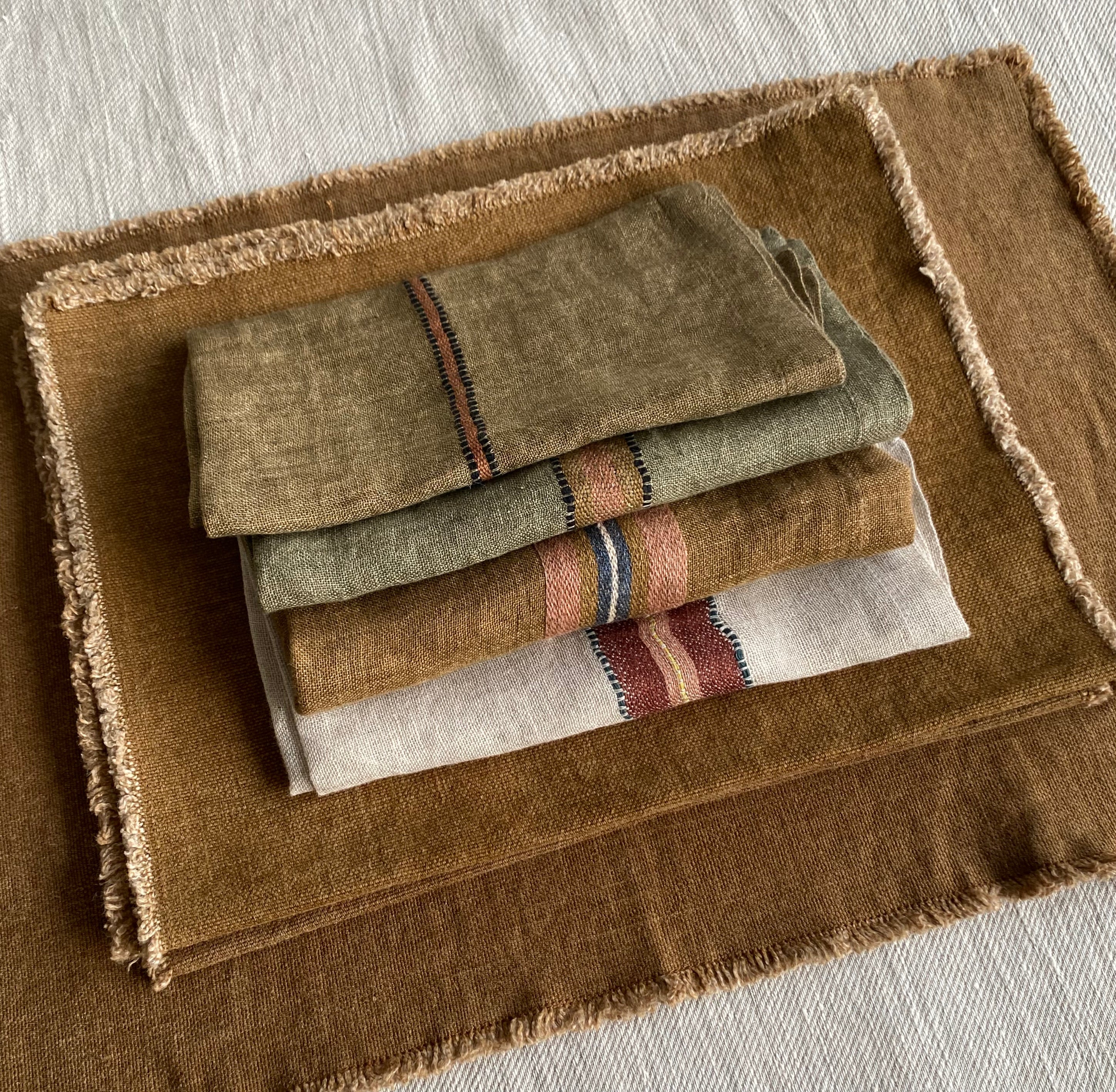 Libeco Linen Napkin in Marie/Green - Set of 4