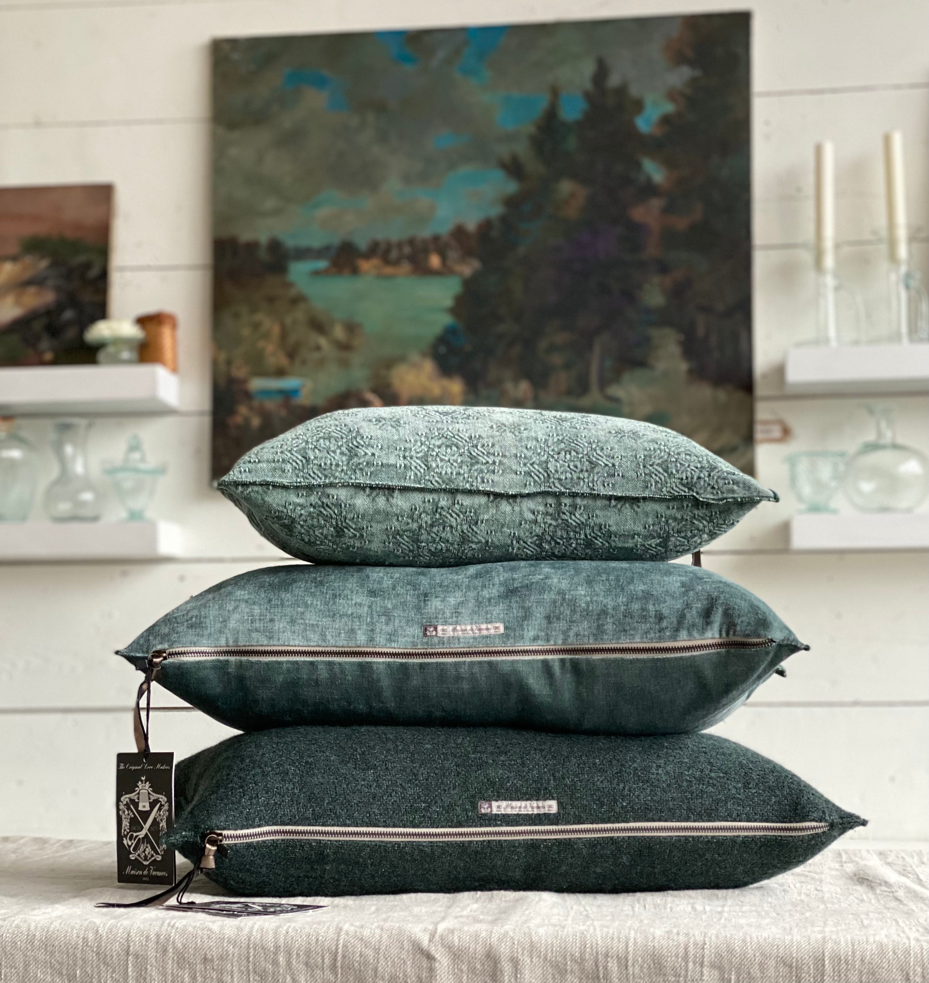 Maison de Vacances | Canvas Bouclette Pillow in Canard