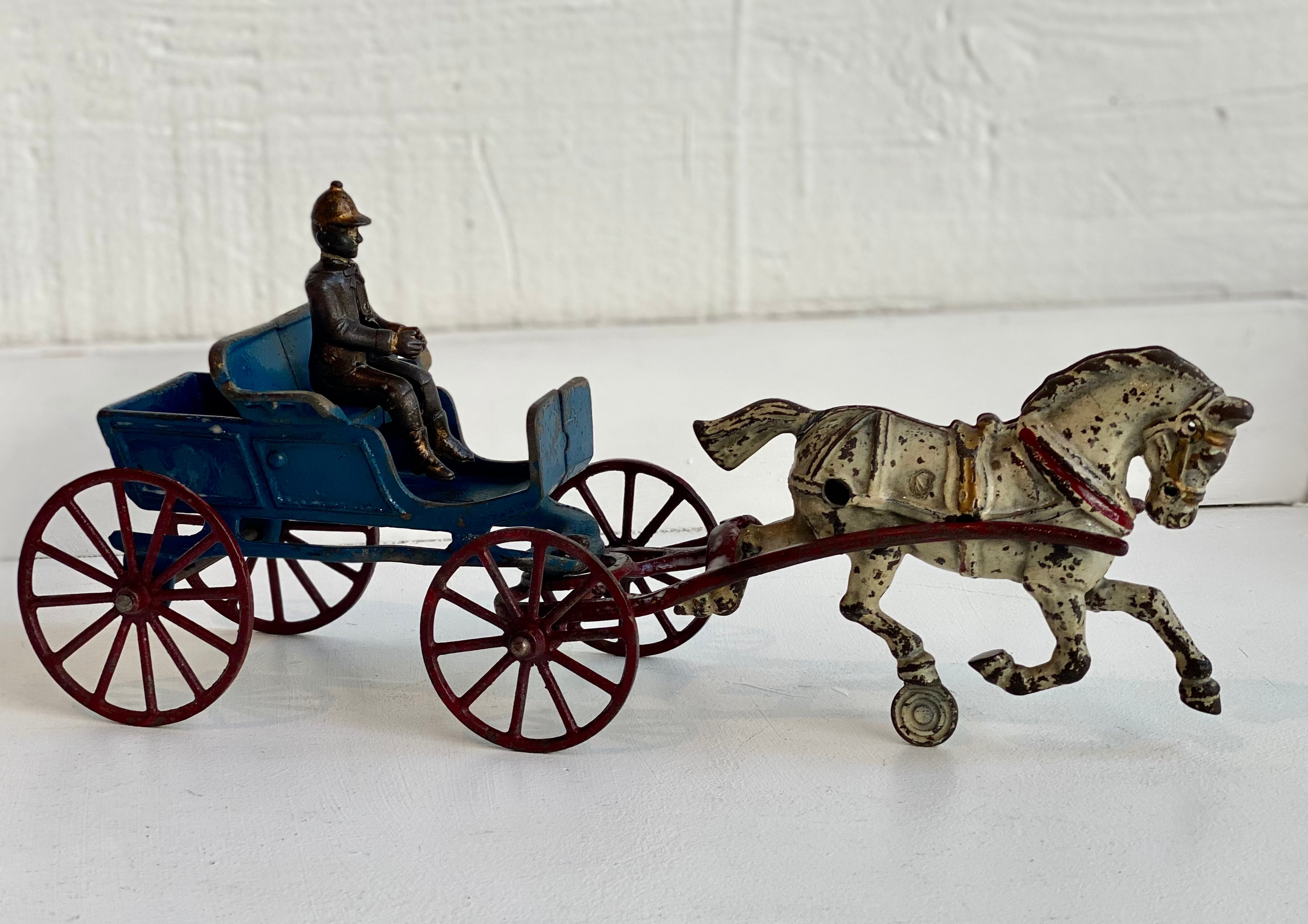 Blue Cart With White Horse l #41