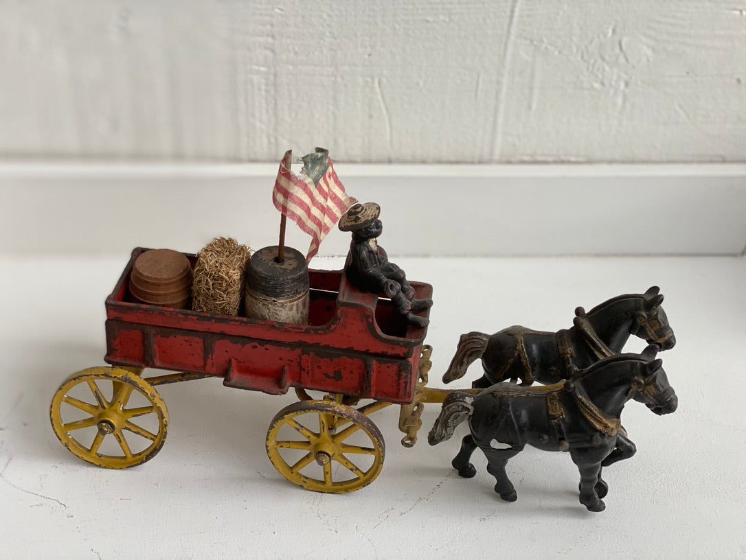 Man Driving Cart With American Flag l #7