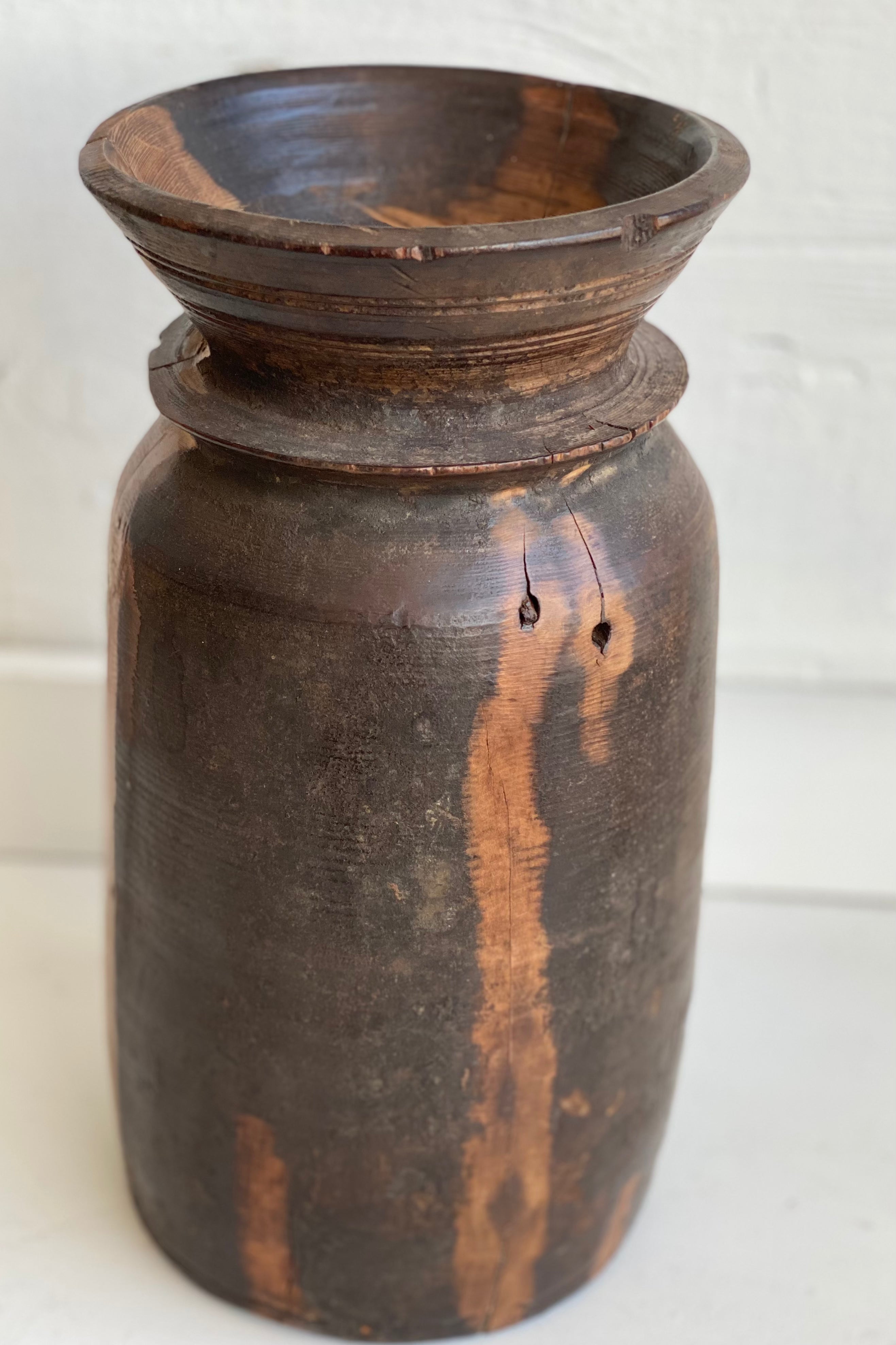 Primitive Wood Vase