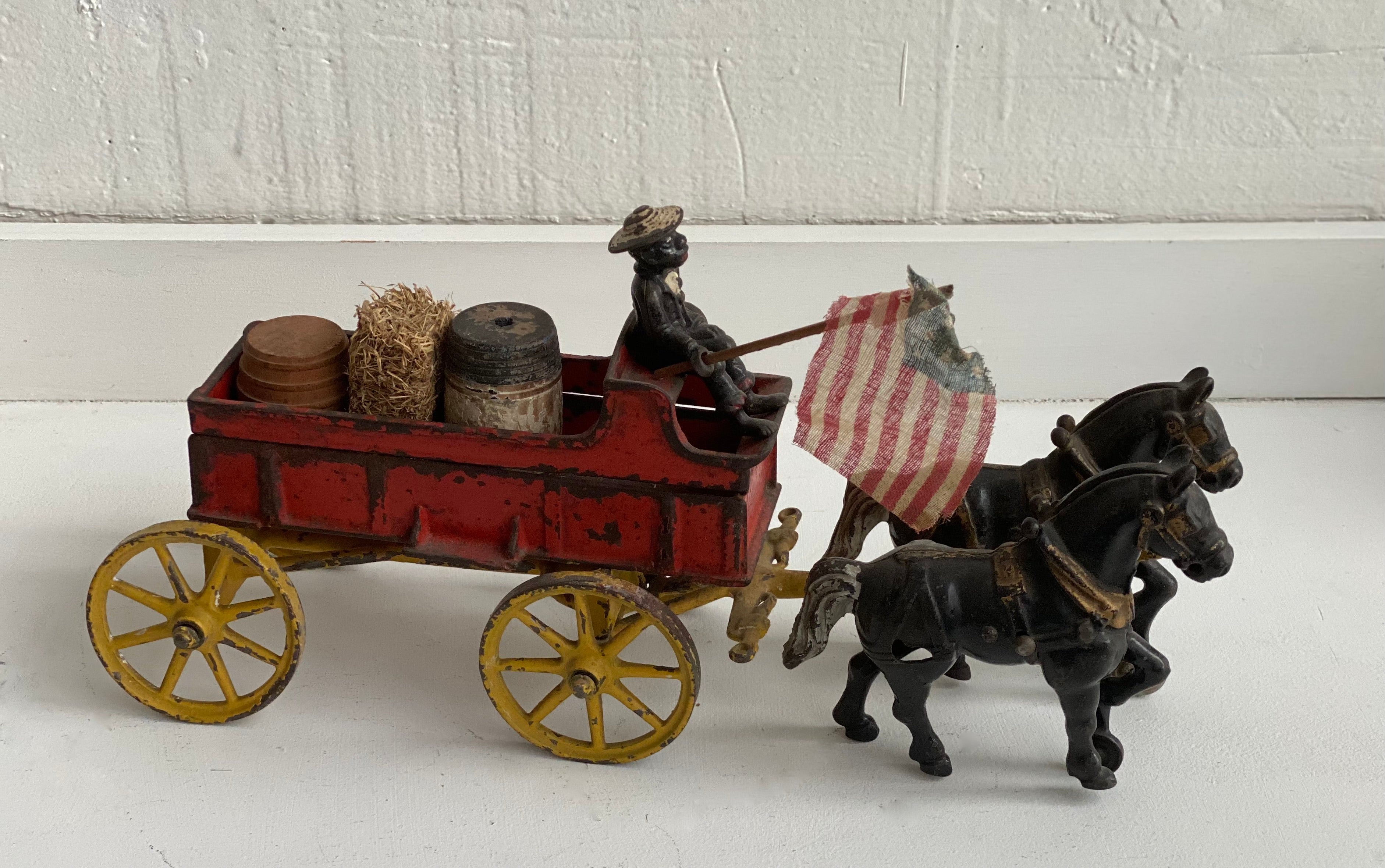 Man Driving Cart With American Flag l #7