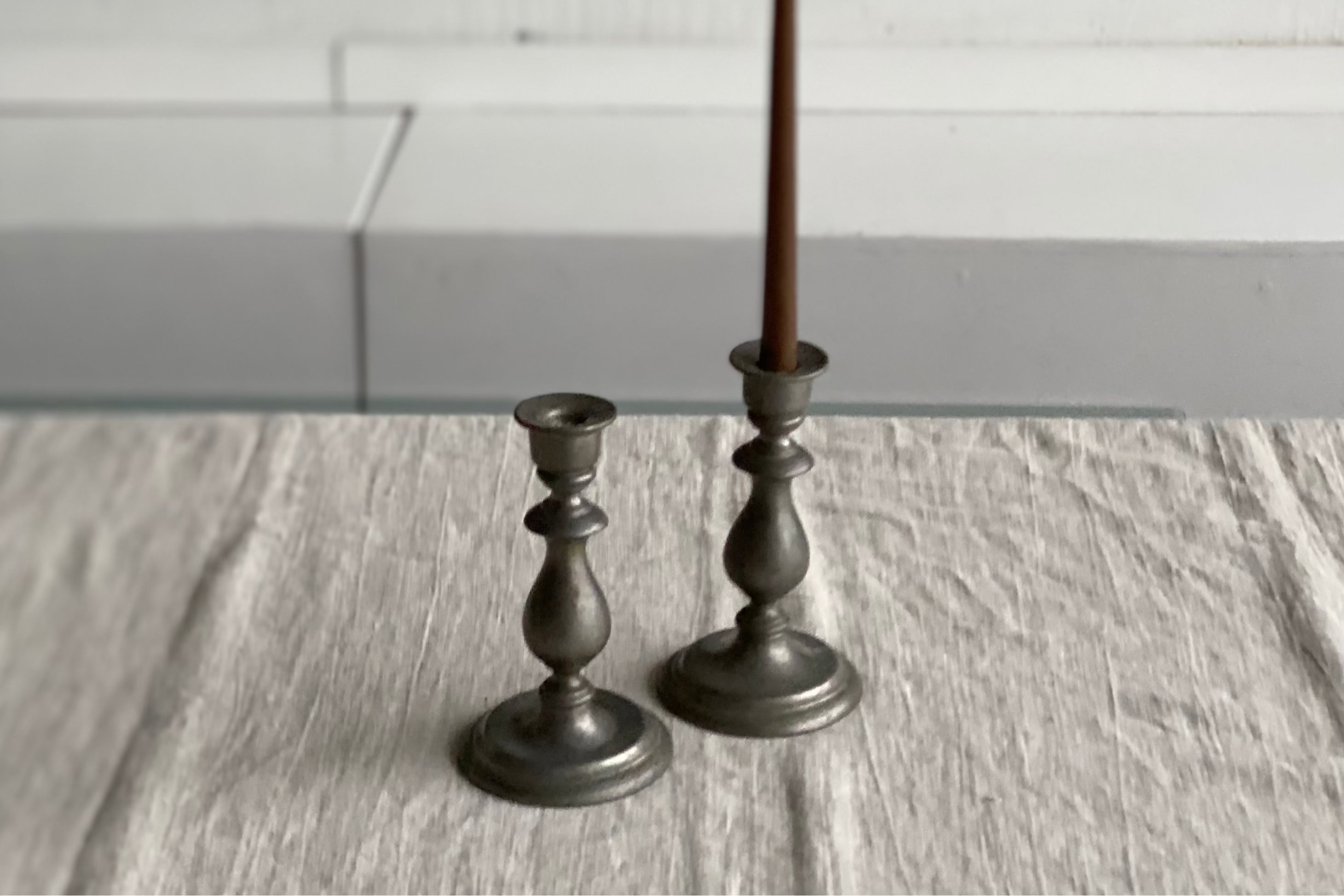 Nantucket Pewter Candle Holders - Pair