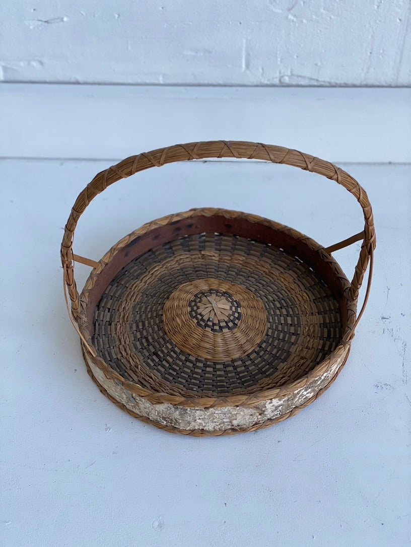 Sweet Grass/Birch Native Carry Basket