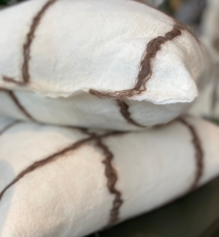 Madda Studio | Nuno Cuadritos Felted Wool & Silk Pillow