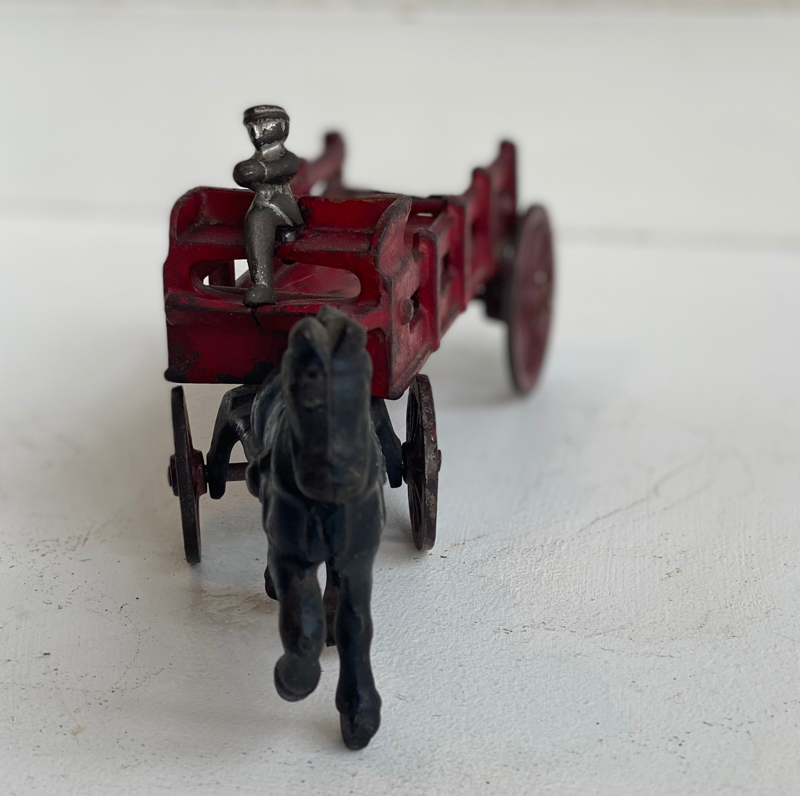 Red Wagon With Black Horse l #13