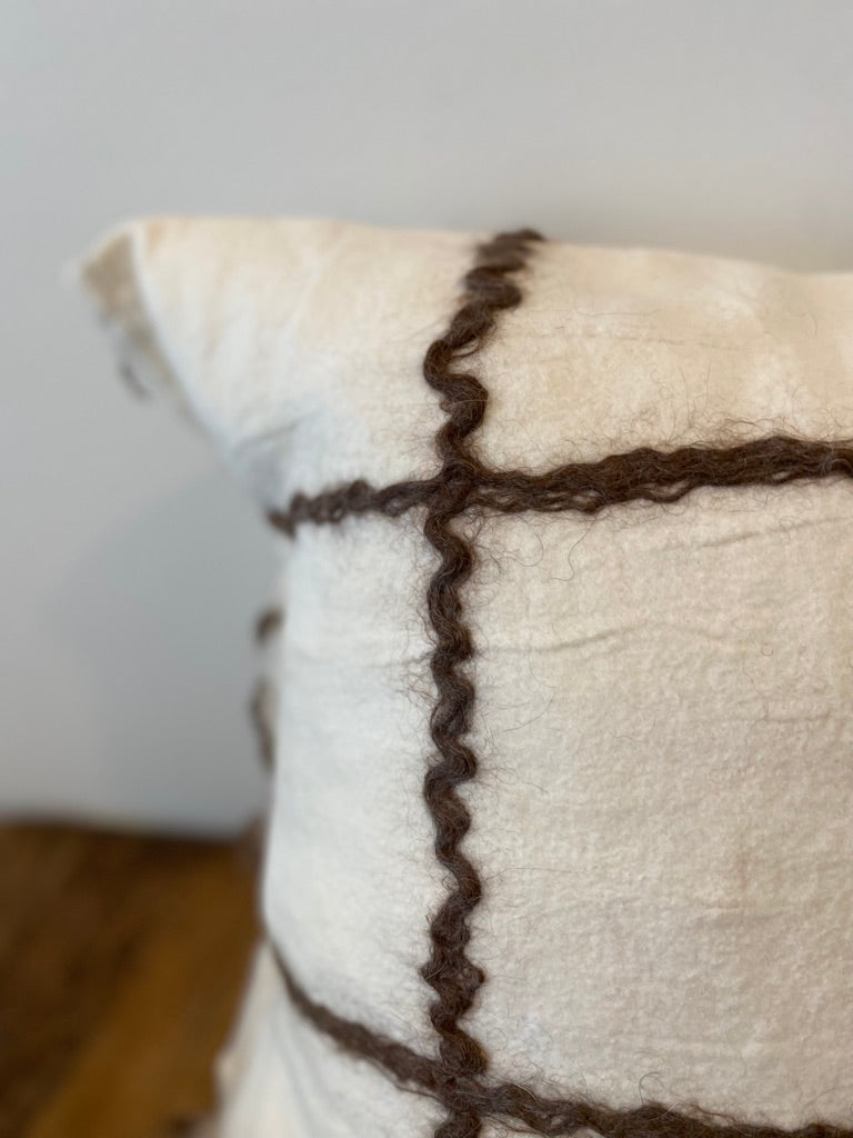 Madda Studio | Nuno Cuadritos Felted Wool & Silk Pillow