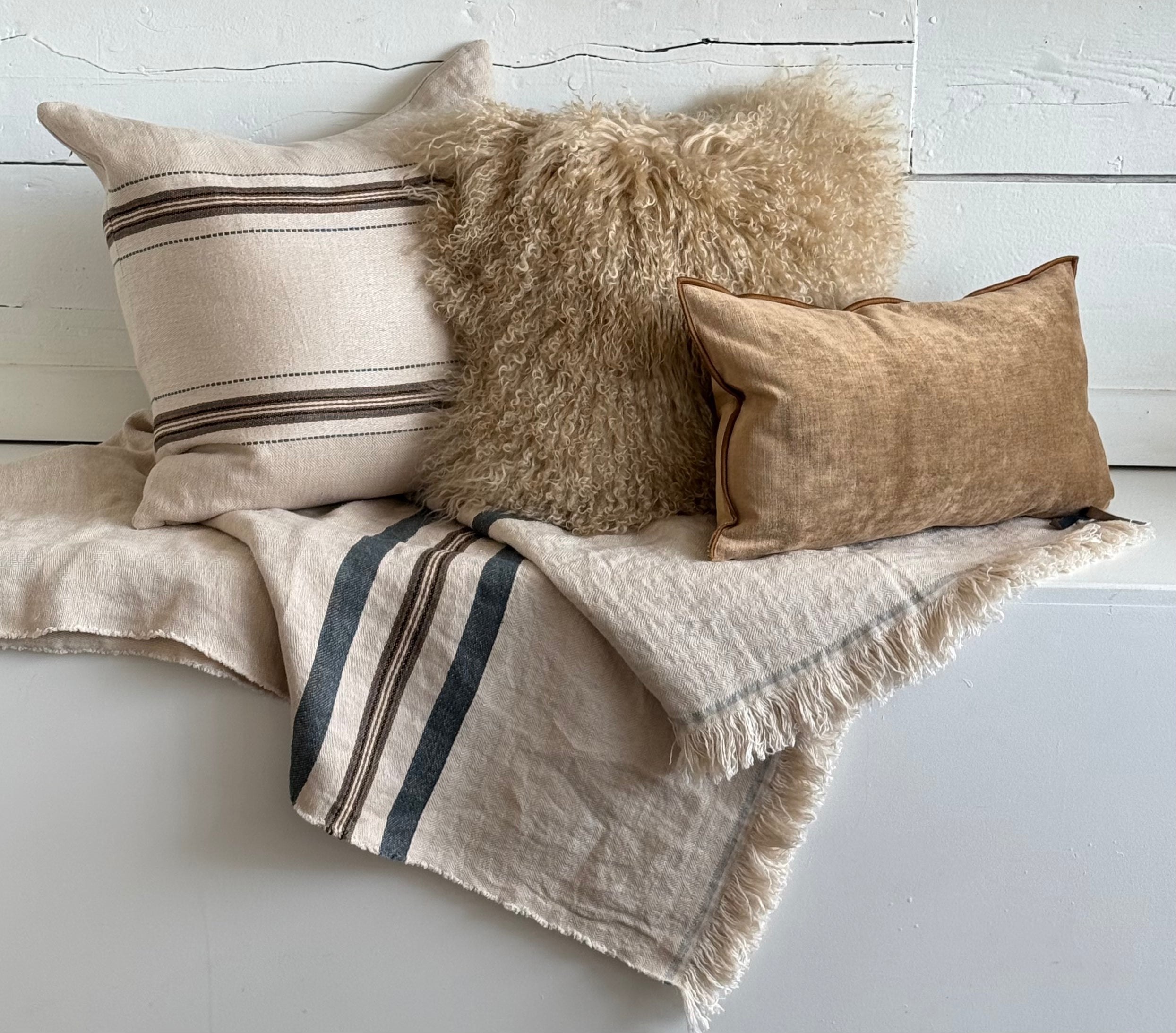Tibetan Sheepskin Square Pillow