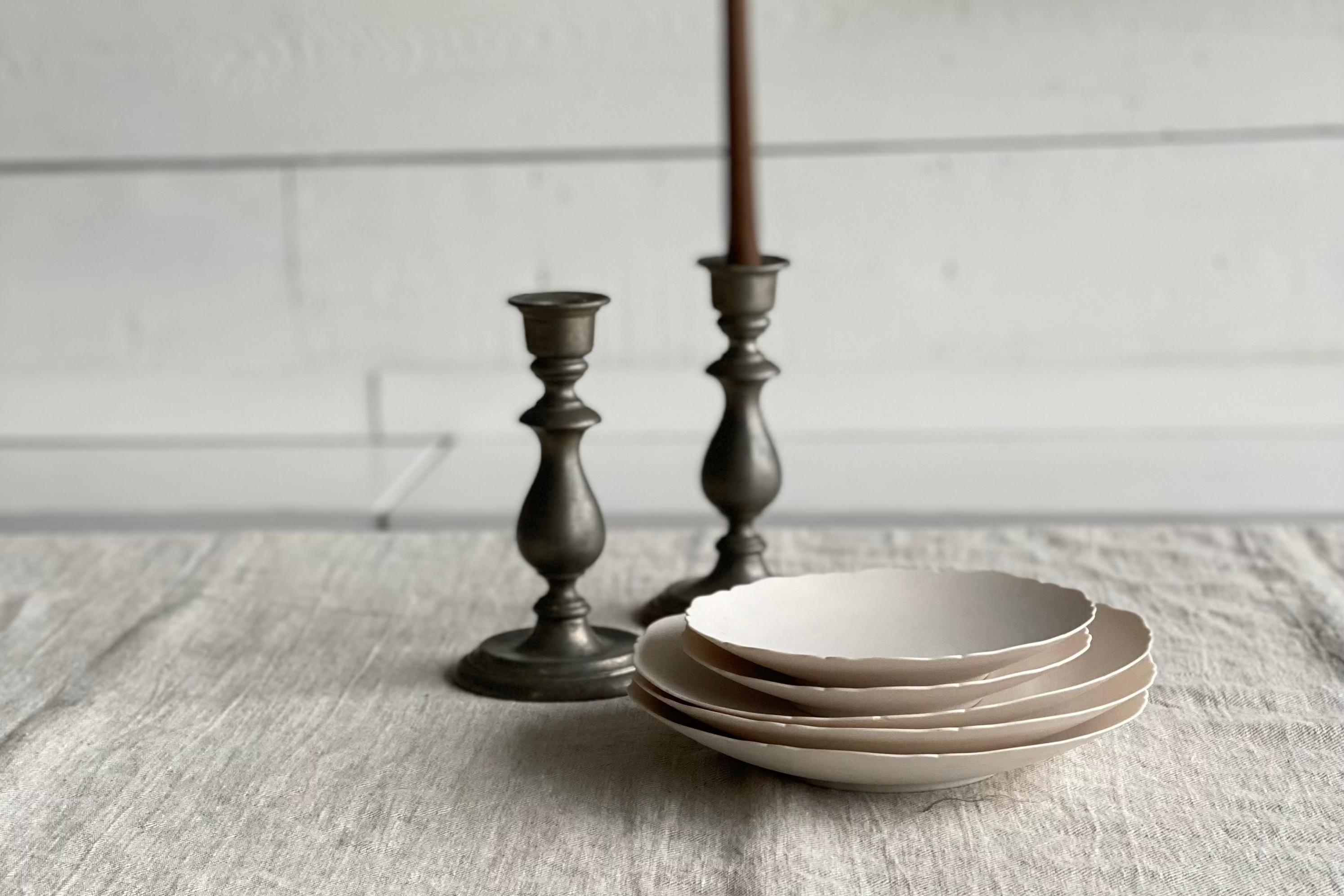 Nantucket Pewter Candle Holders - Pair