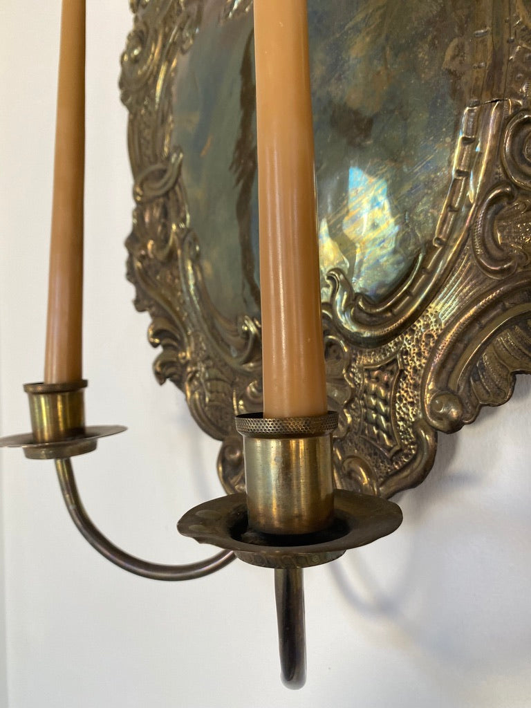 Pair of Brass Candle Sconces
