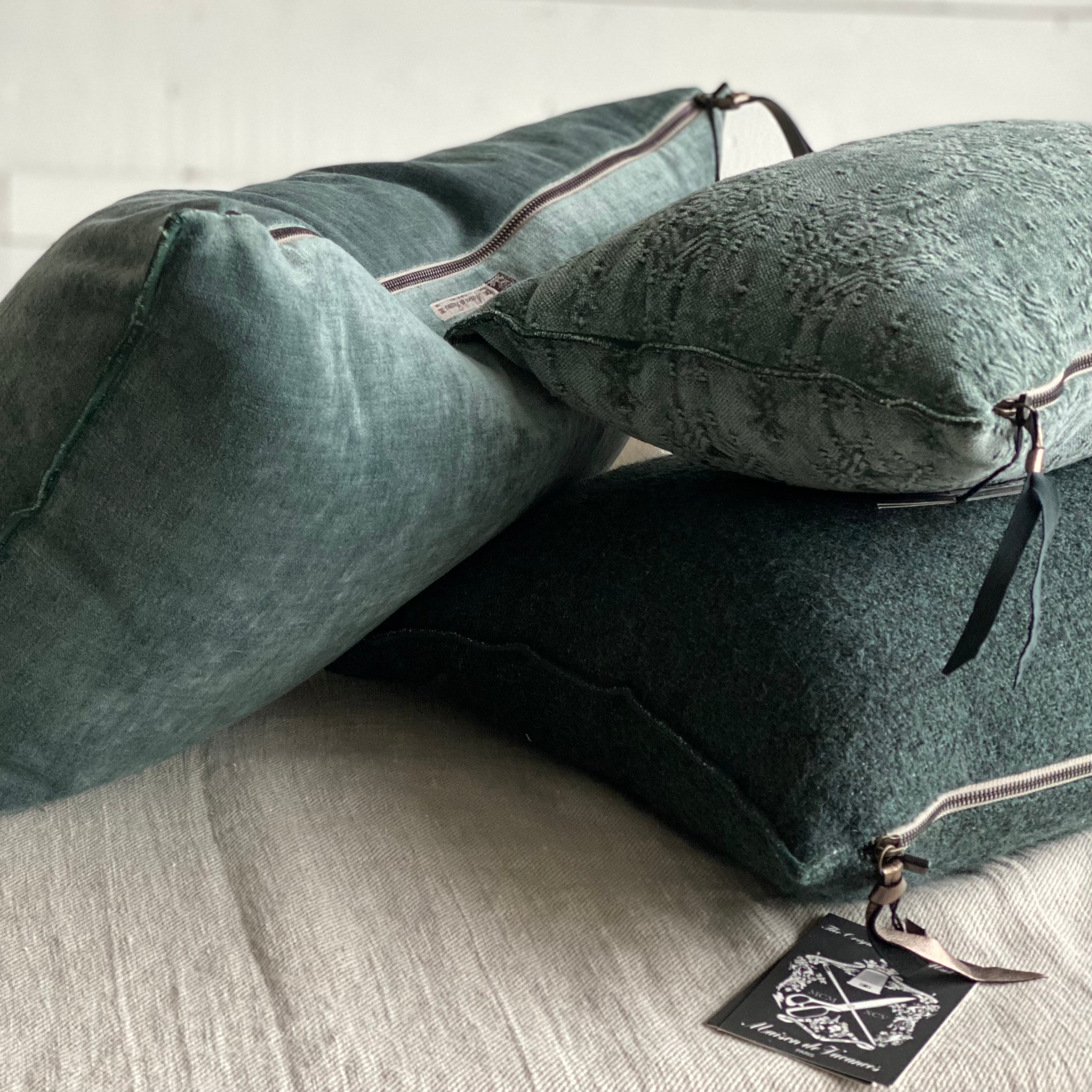 Maison de Vacances | Canvas Bouclette Pillow in Canard