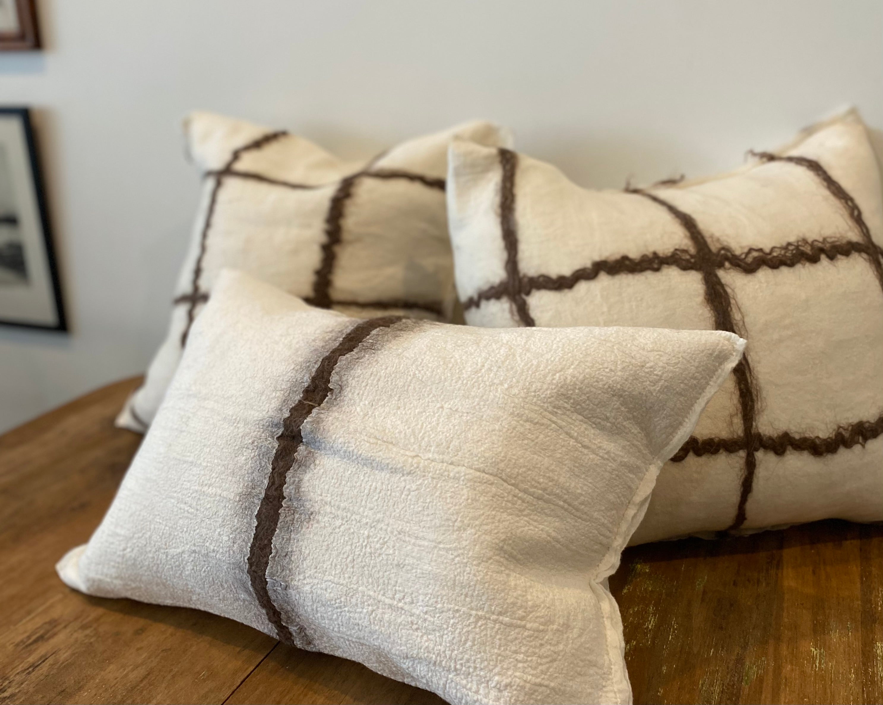 Madda Studio | Nuno Cuadritos Felted Wool & Silk Pillow