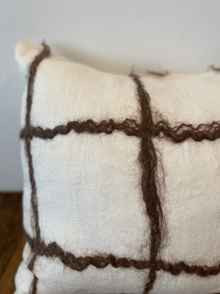 Madda Studio | Nuno Cuadritos Felted Wool & Silk Pillow