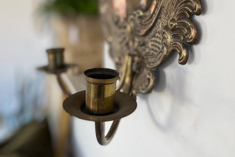 Pair of Brass Candle Sconces