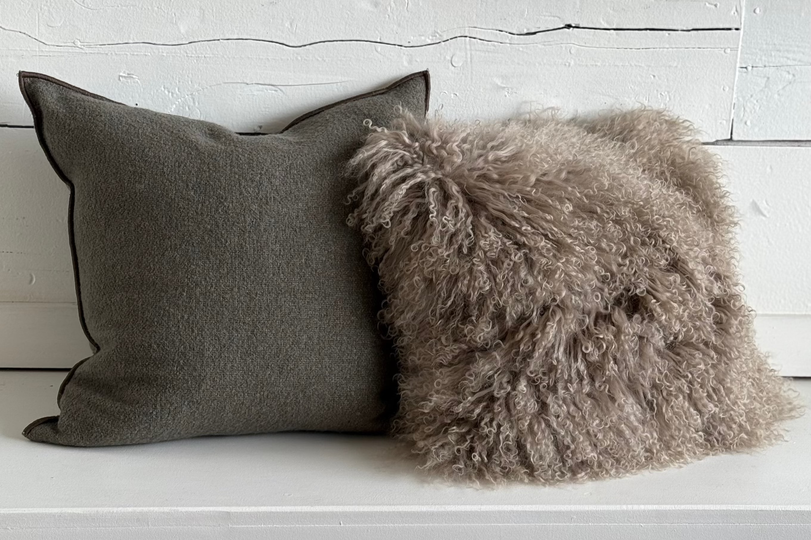 Tibetan Sheepskin Square Pillow