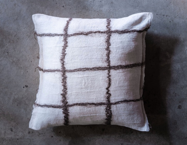 Madda Studio | Nuno Cuadritos Felted Wool & Silk Pillow