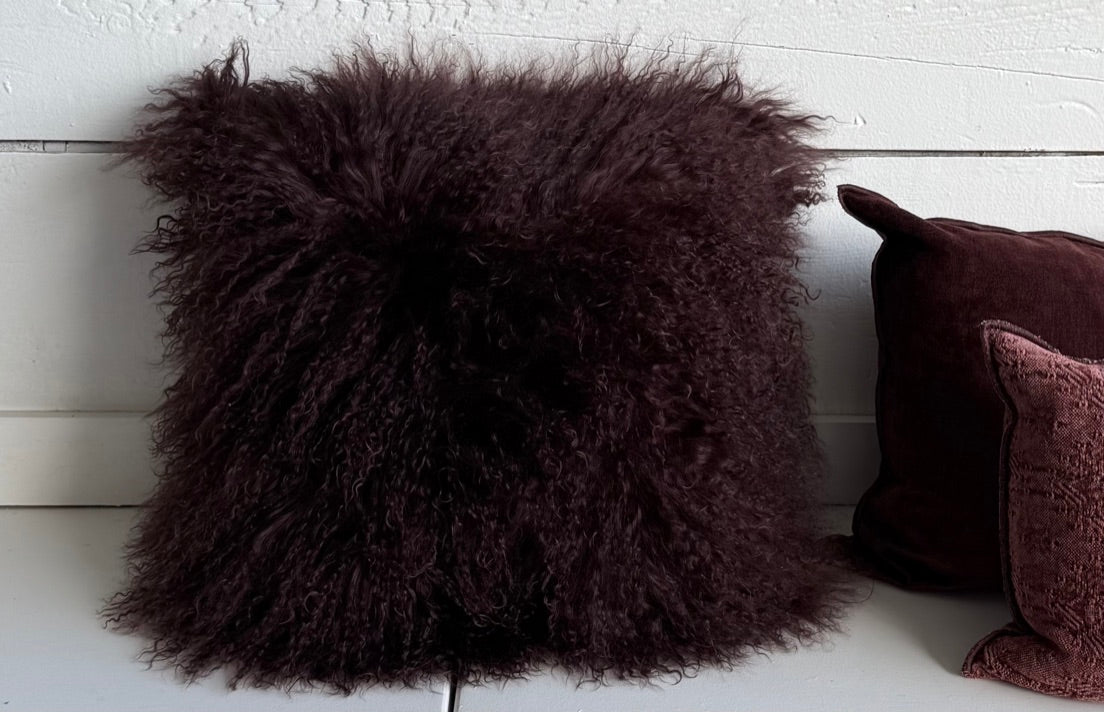 Tibetan Sheepskin Square Pillow