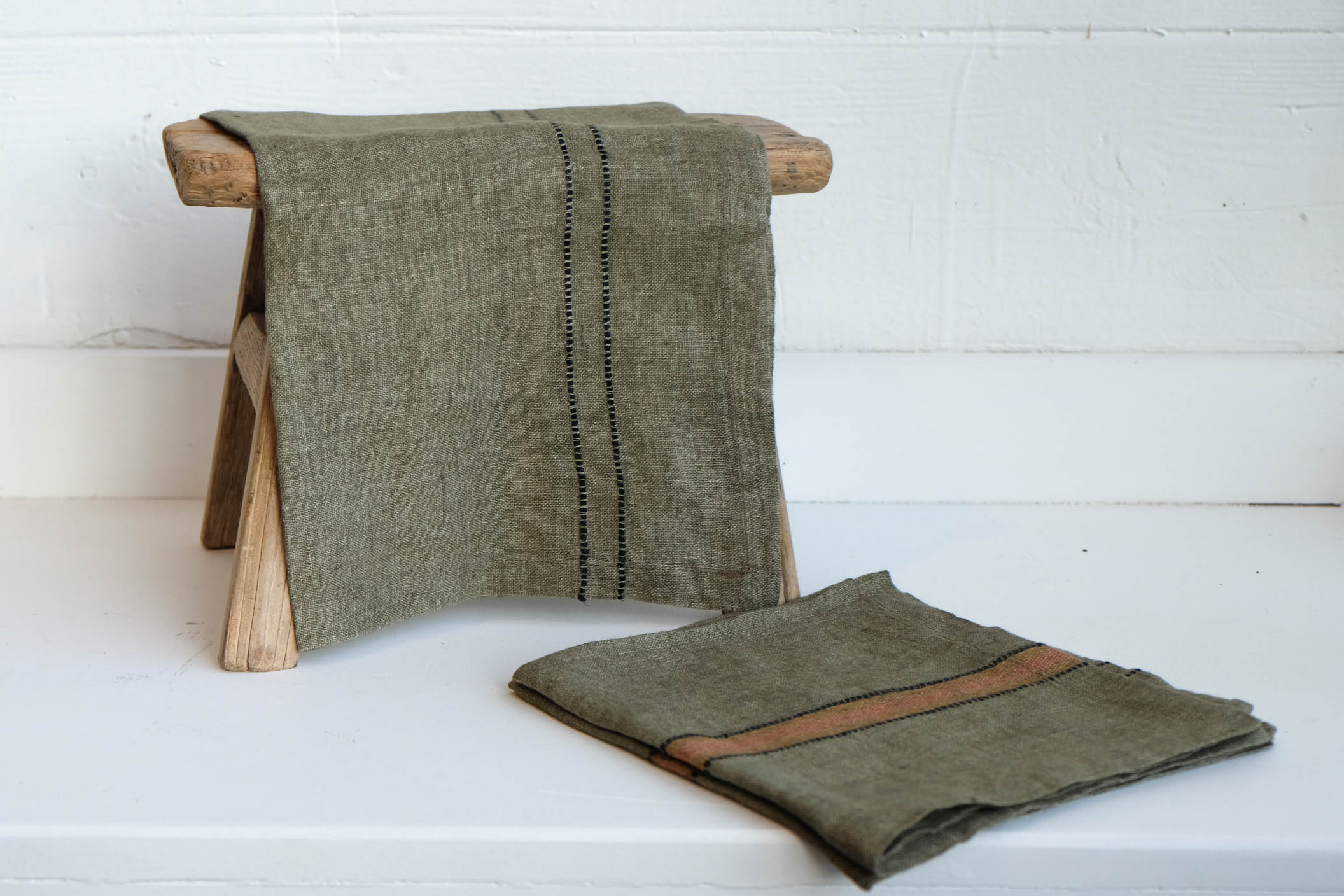 Libeco Linen Napkin in Marie/Green - Set of 4