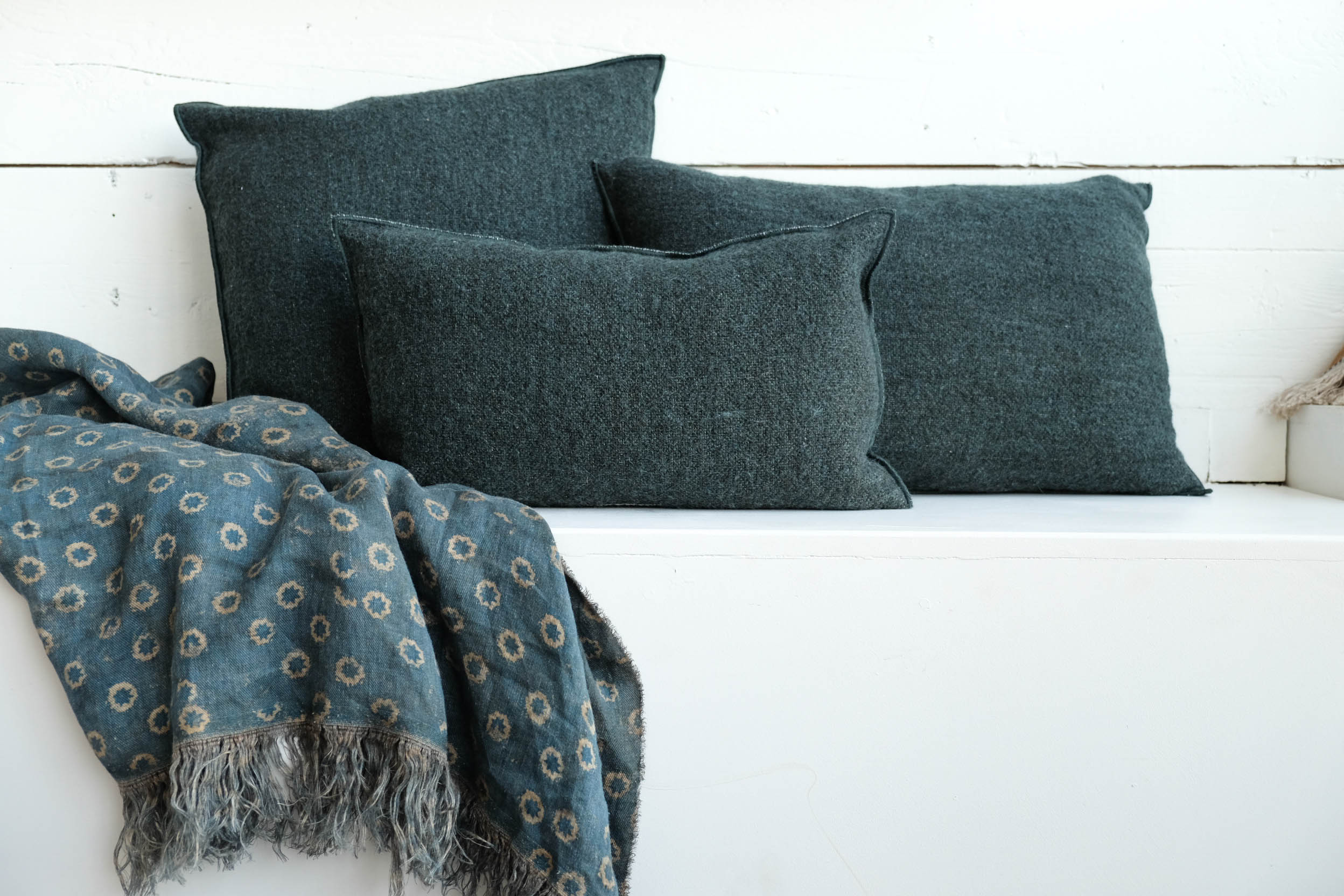 Maison de Vacances | Canvas Bouclette Pillow in Canard