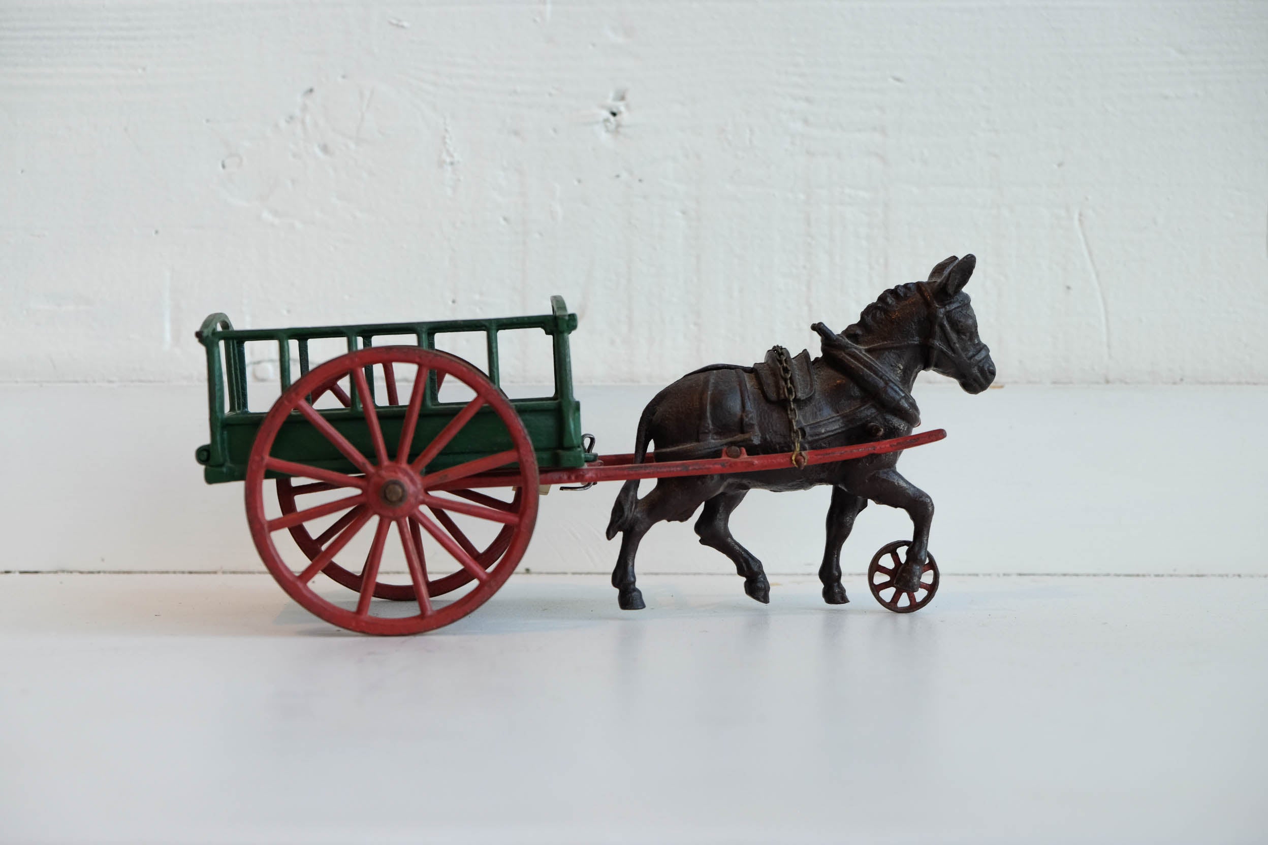 Donkey Pulling Green Cart l #114