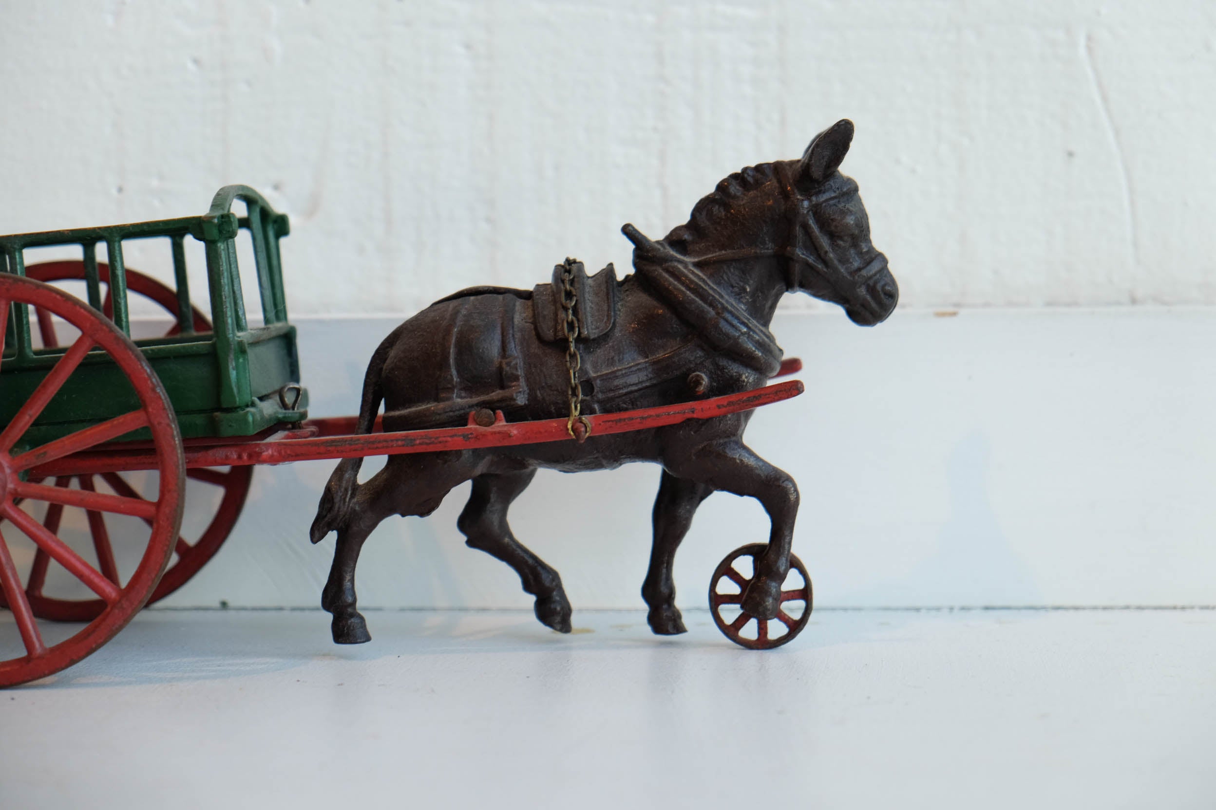 Donkey Pulling Green Cart l #114