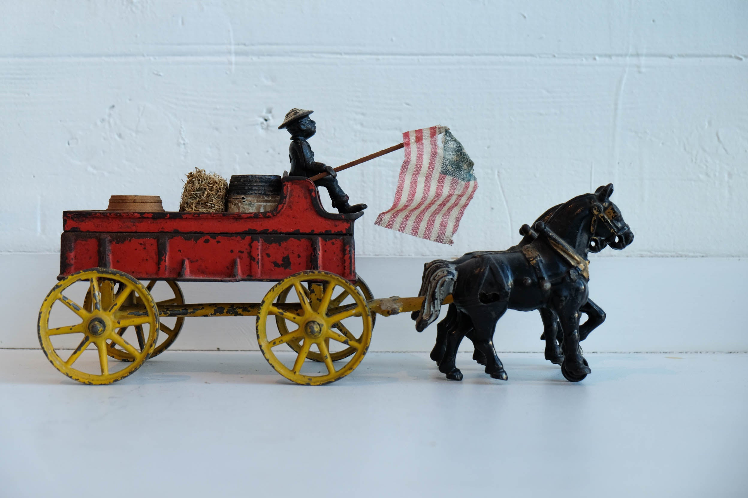 Man Driving Cart With American Flag l #7