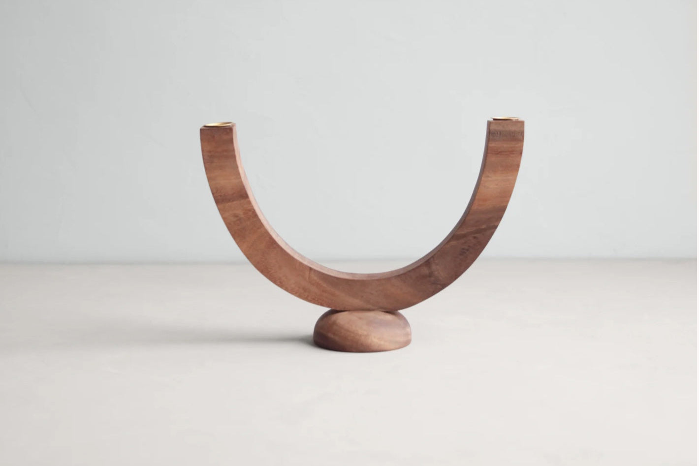 Walnut Half Moon Candelabra