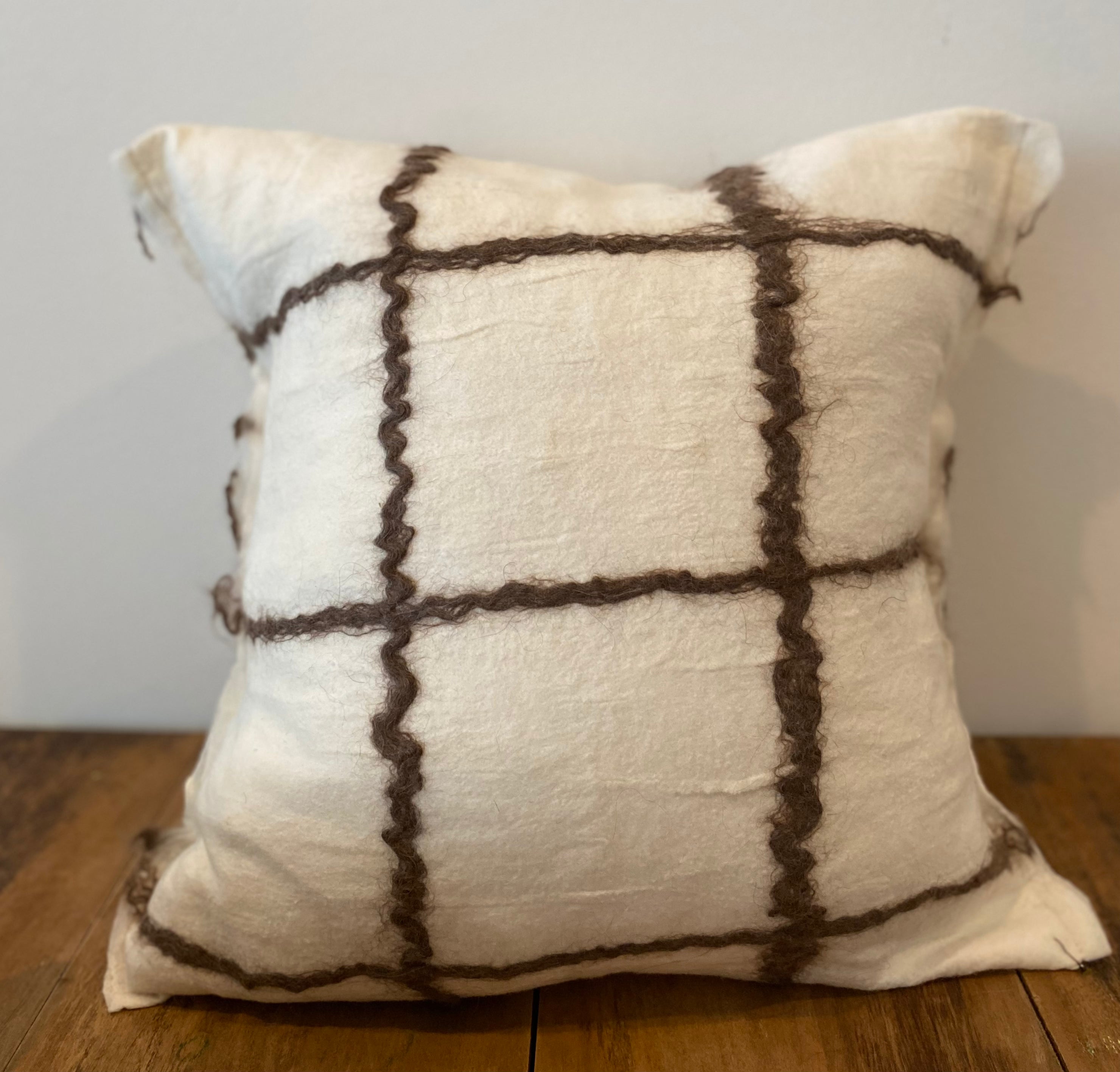 Madda Studio | Nuno Cuadritos Felted Wool & Silk Pillow