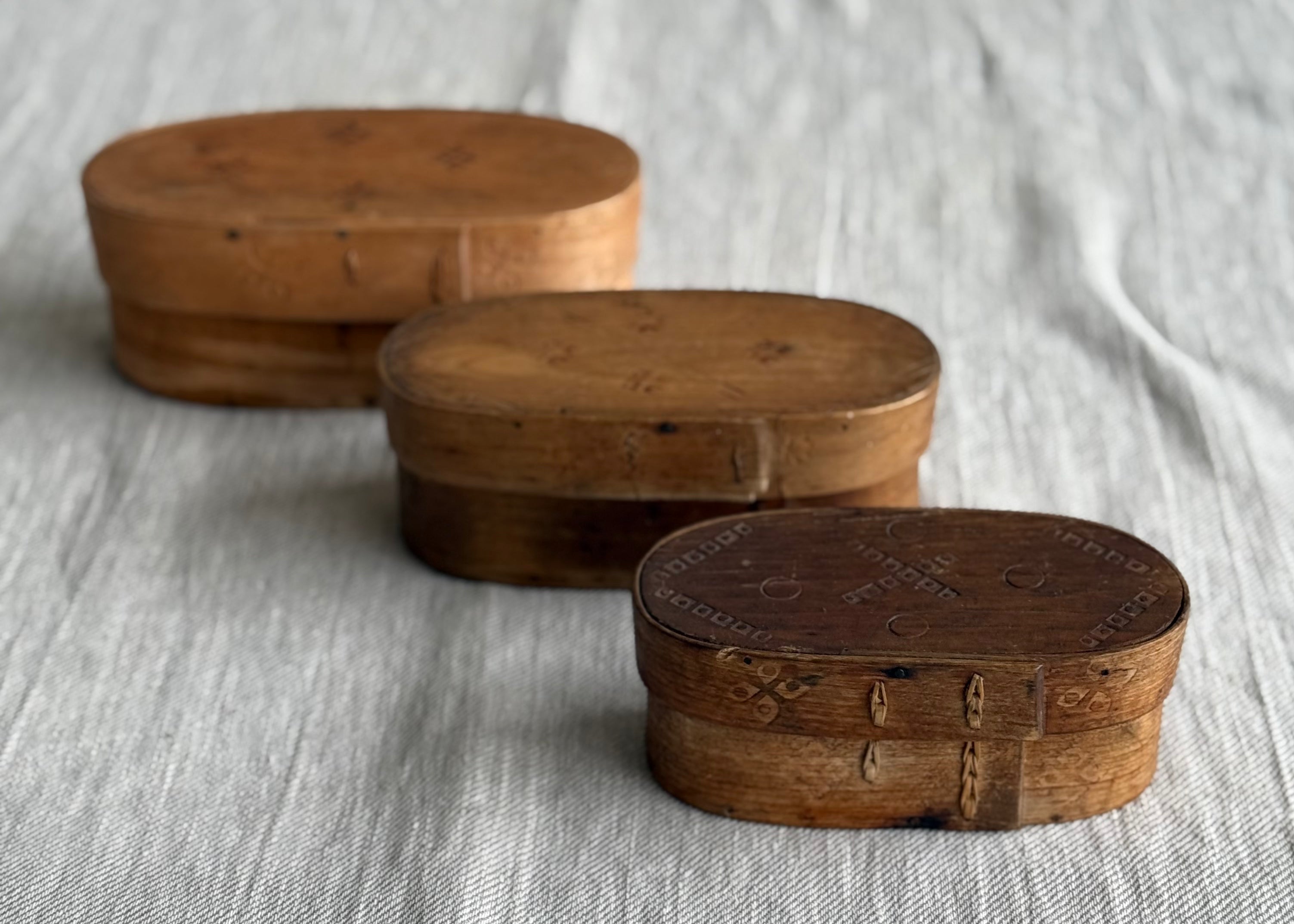 Set of Three Tine Norwegian Boxes