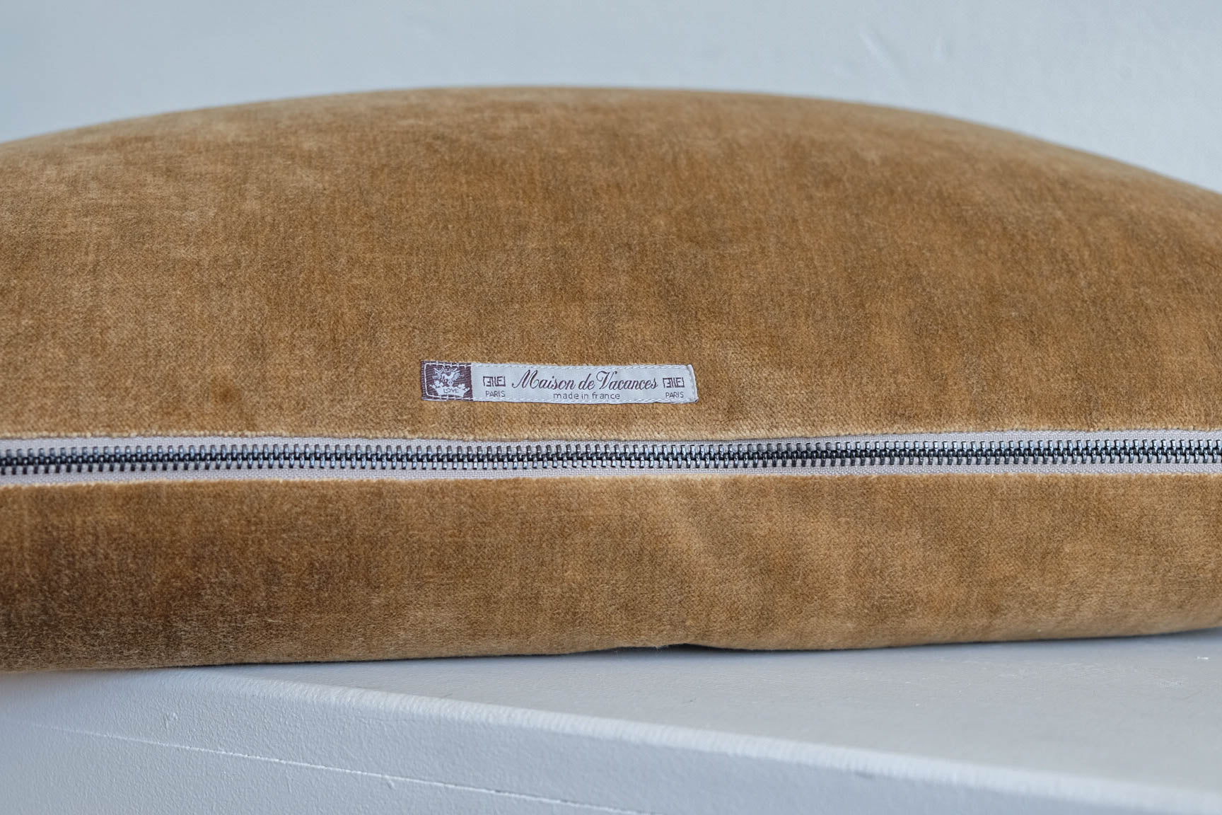 Maison de Vacances l Royal Velvet Pillow in Havane 16 x 24 Closeup
