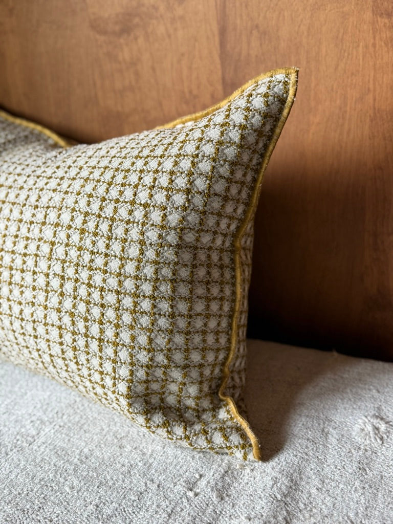 Maison de Vacances Bistro Jacquard Pillow | Ocre