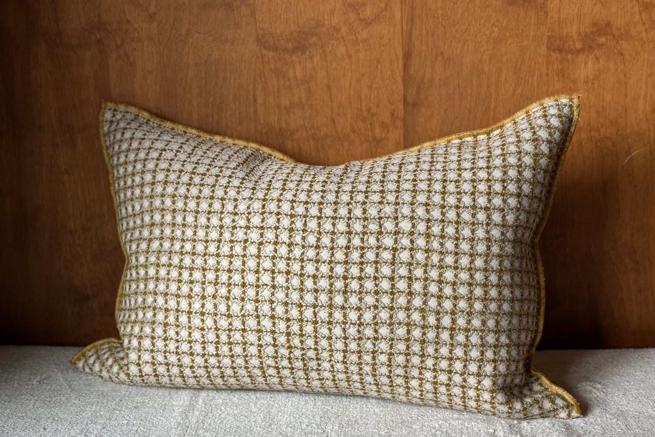 Maison de Vacances Bistro Jacquard Pillow | Ocre