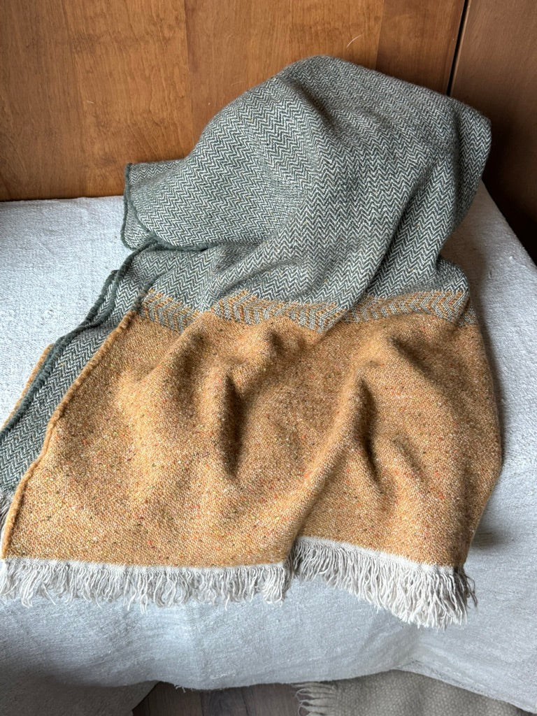 Libeco Jules Throw l Green Herringbone