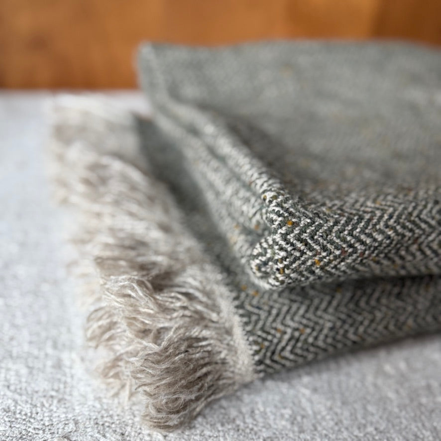 Libeco Jules Throw l Green Herringbone