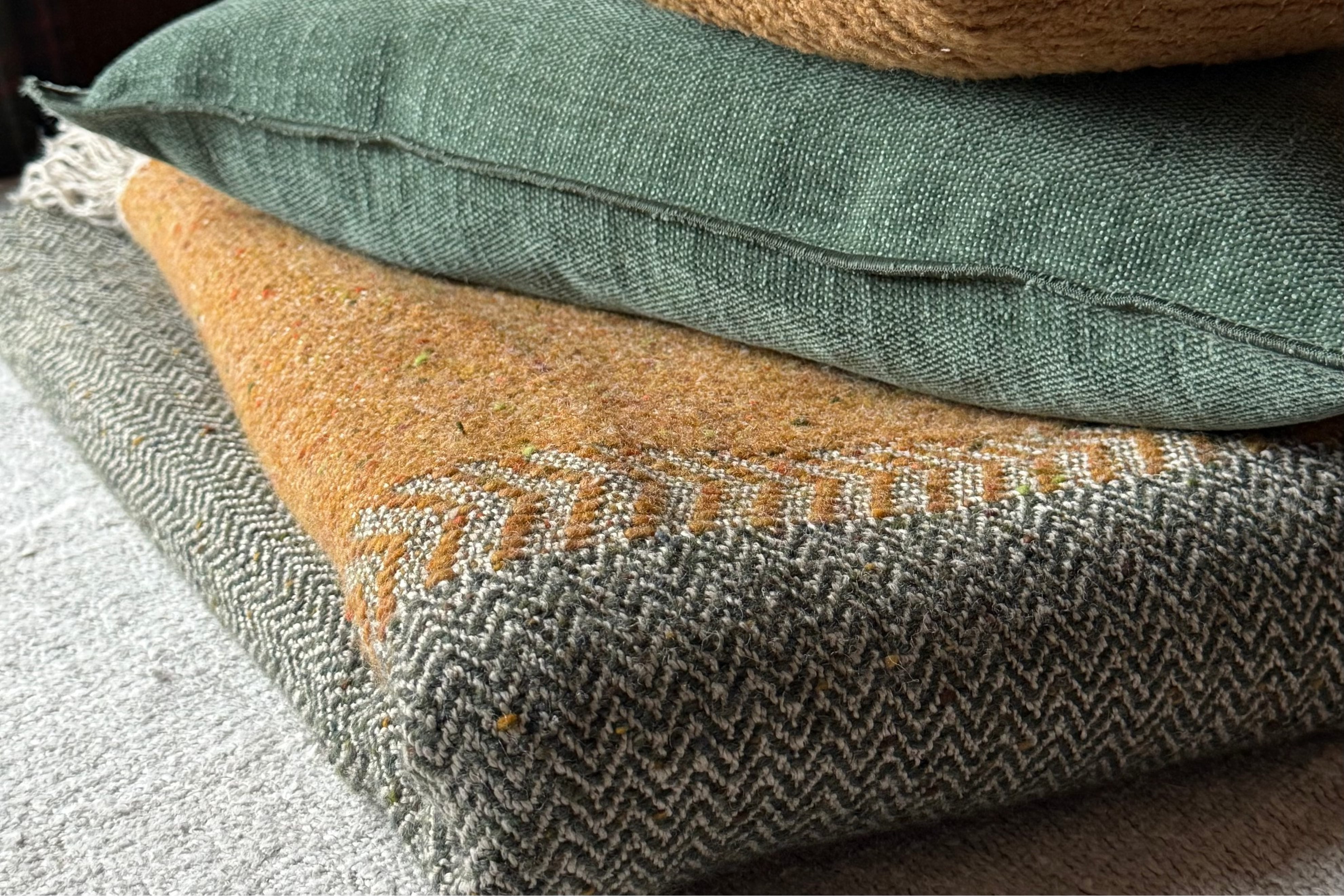 Libeco Jules Throw l Green Herringbone